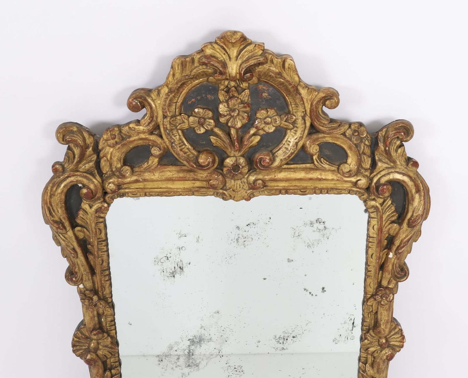 French Giltwood Overmantel Rococo Mirror 18th Century  92x64cm photo for sale