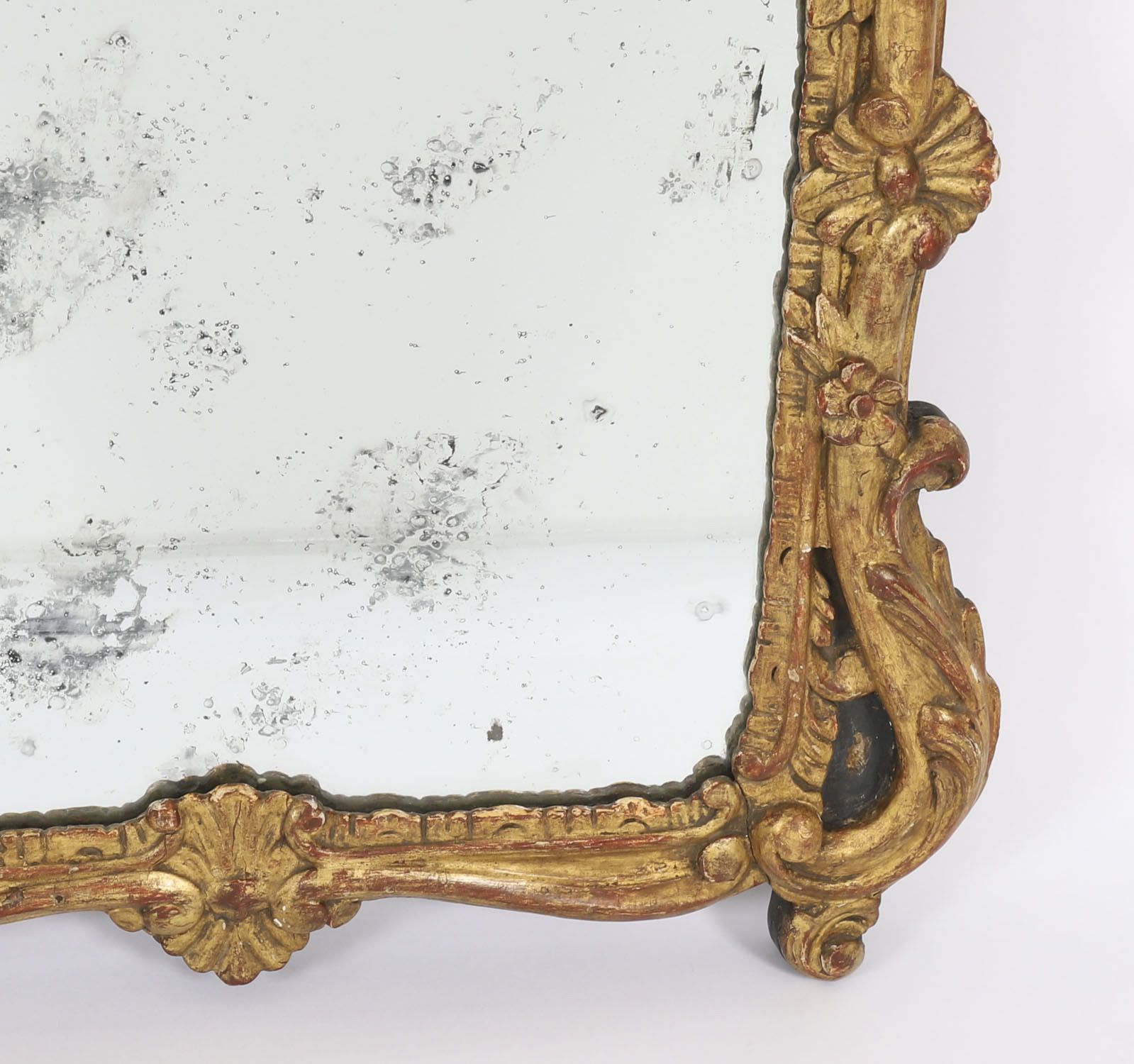 French Giltwood Overmantel Rococo Mirror 18th Century  92x64cm photo 1950.0