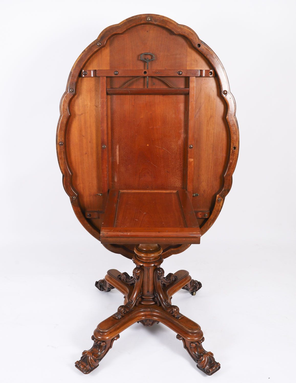 Antique Burr Walnut Oval Tilt Top Loo Dining Table Circa 1860 19th Century photo vintage