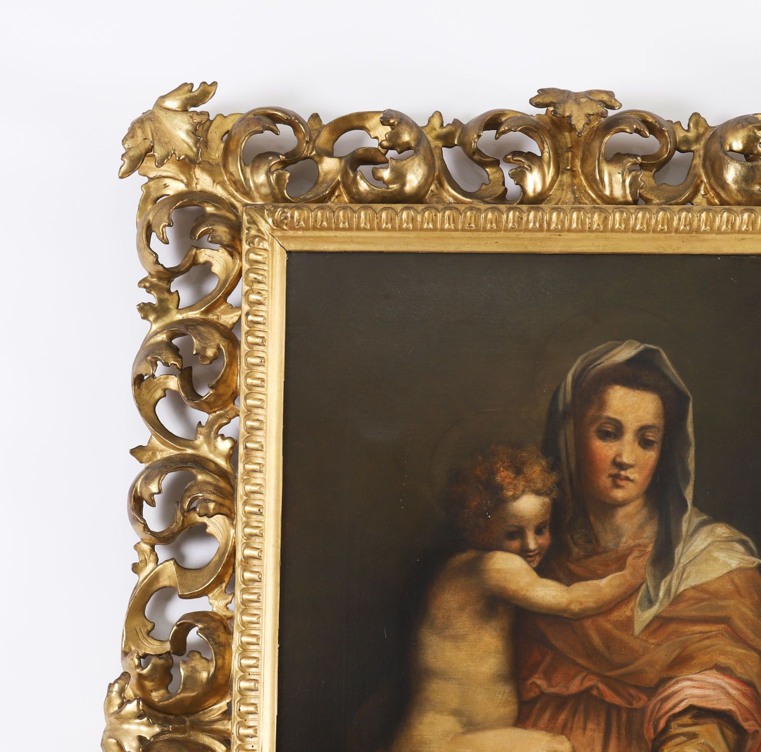 Antique Painting Madonna  & Child Follower Of Raphael 19th Century photo vintage