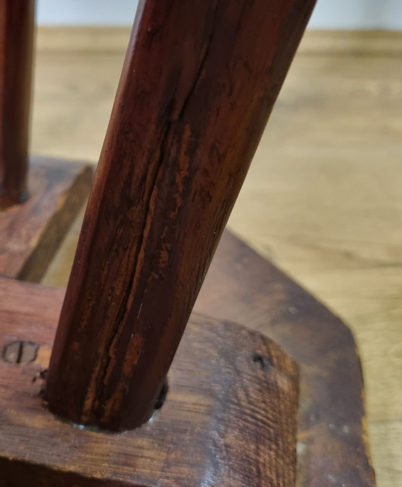 95.0 Vintage Wooden Stool Stand Arts & Crafts Libertys Japanese Floral Carved Top photo