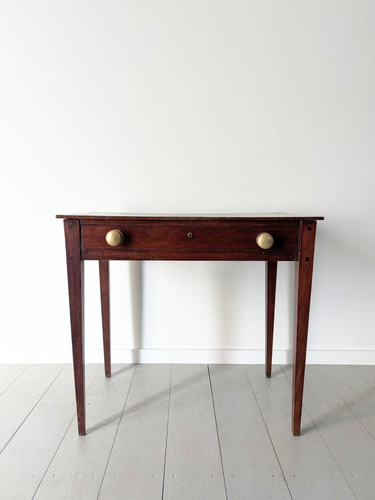Georgian Side Console Table Or Writing Desk In Mahogany With Inlaid Details photo 980.0
