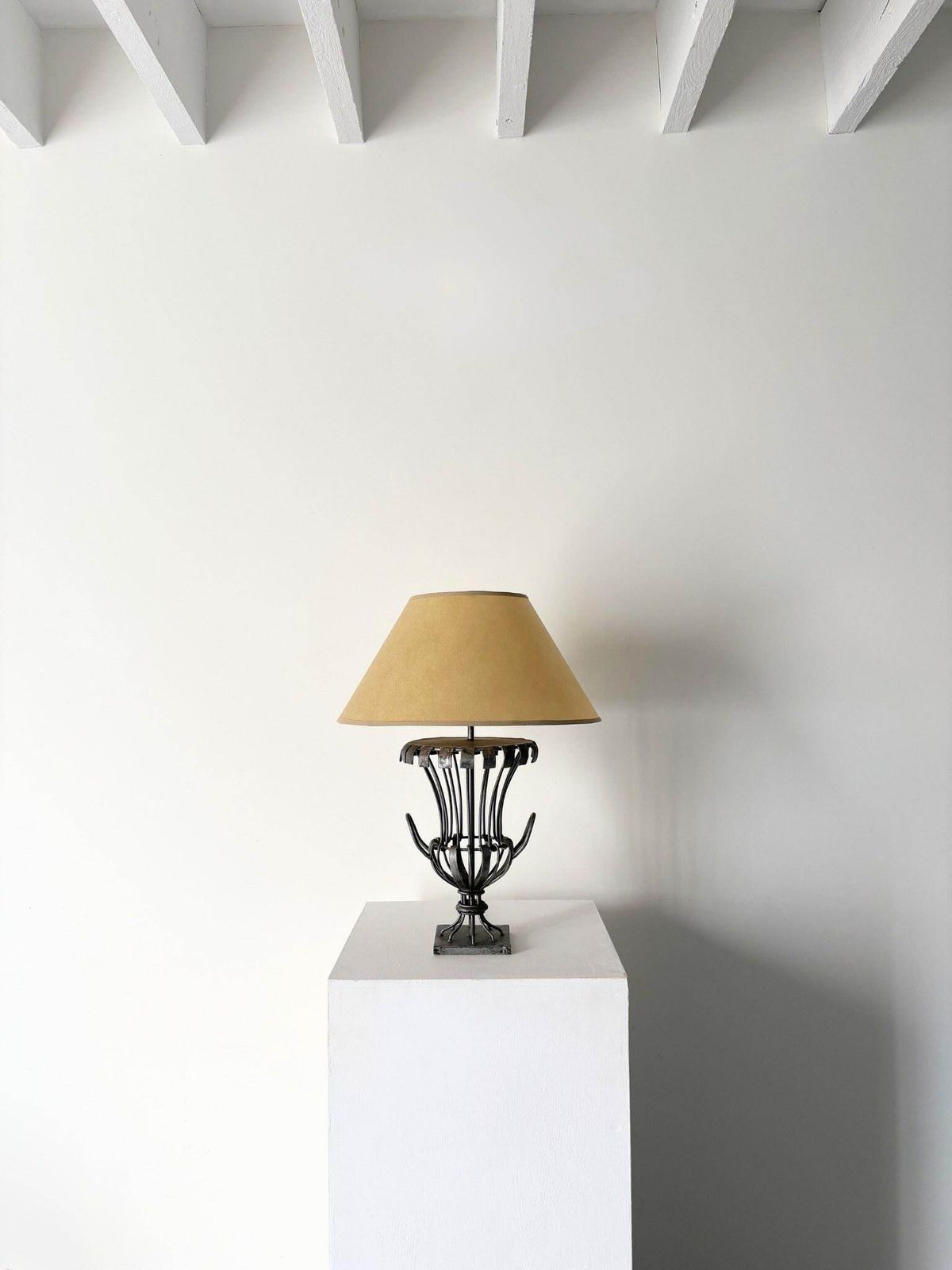Caged Metal Urn Table Lamp, French Vintage photo vinterior