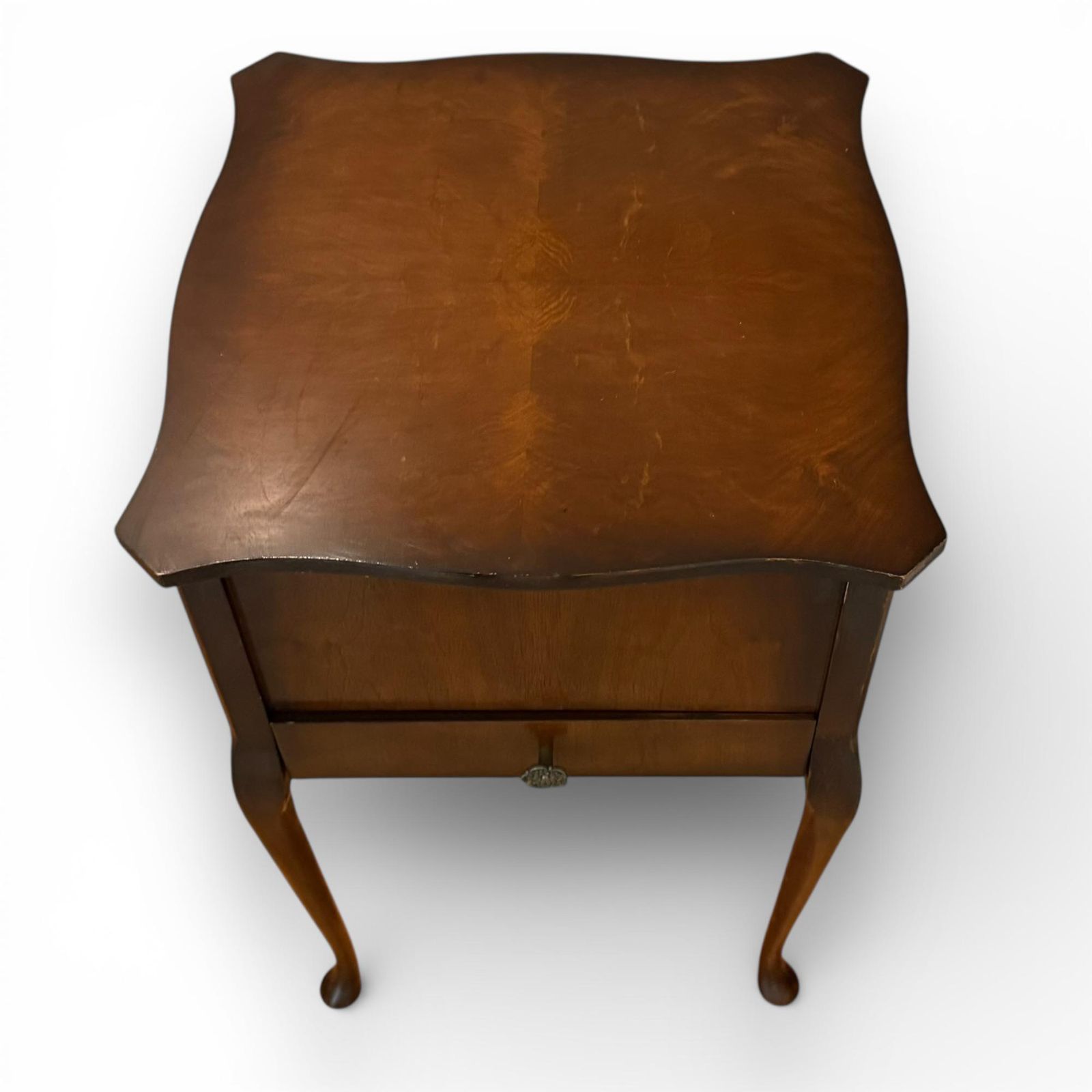 Vintage Sewing Cabinet Queen Anne Style Mahogany Sewing Table With Storage photo 146.0