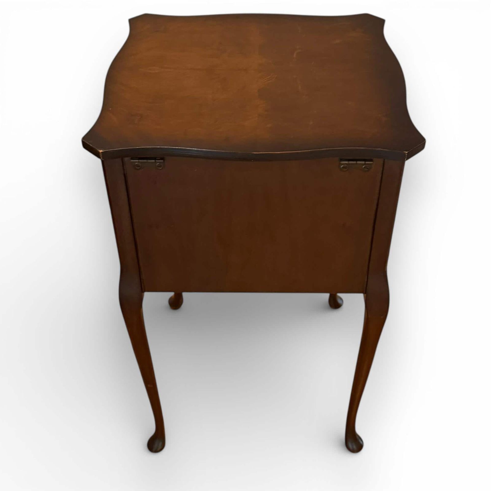 Vintage Sewing Cabinet Queen Anne Style Mahogany Sewing Table With Storage photo buy