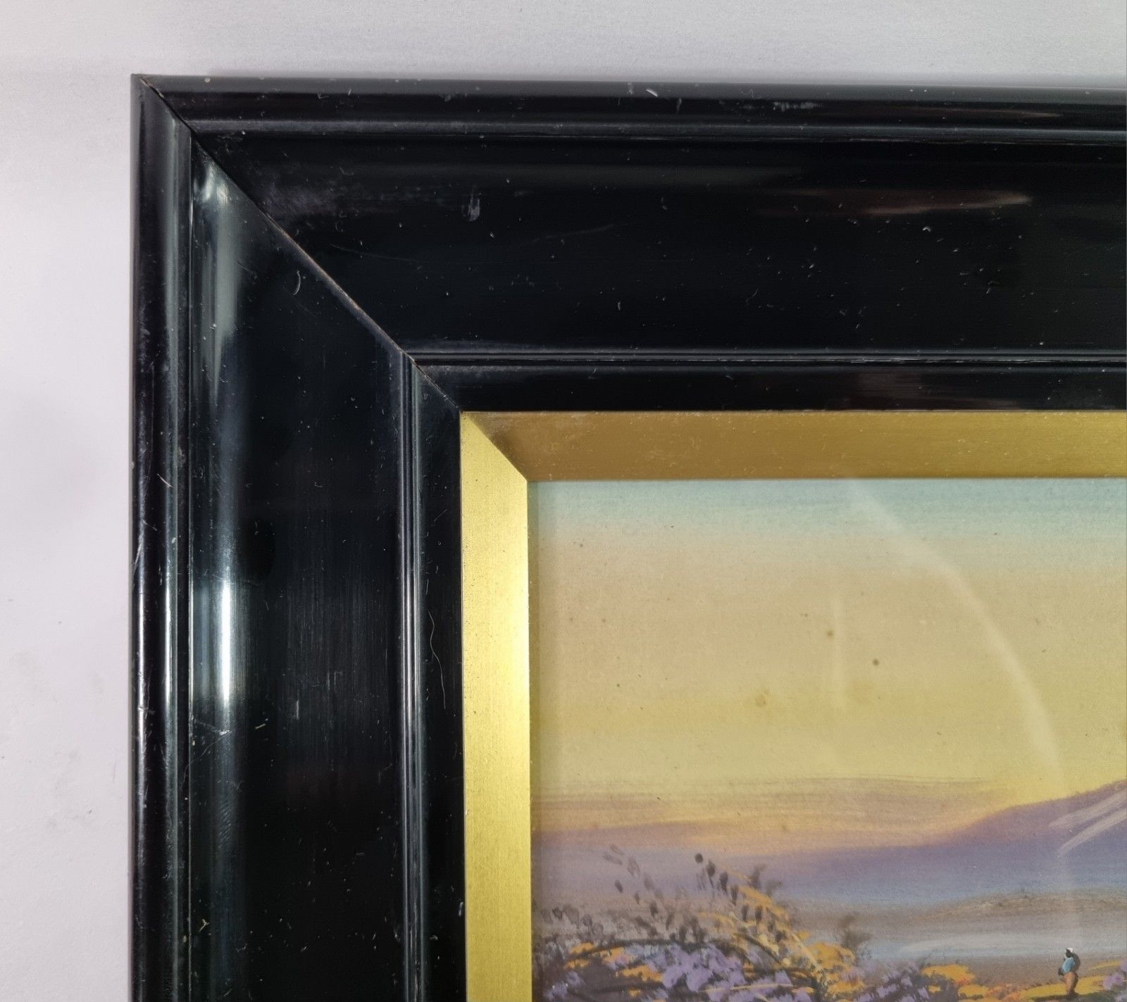 photo for sale Early 20th Century Gouache Watercolour Painting Landscape Framed  By J. Monti