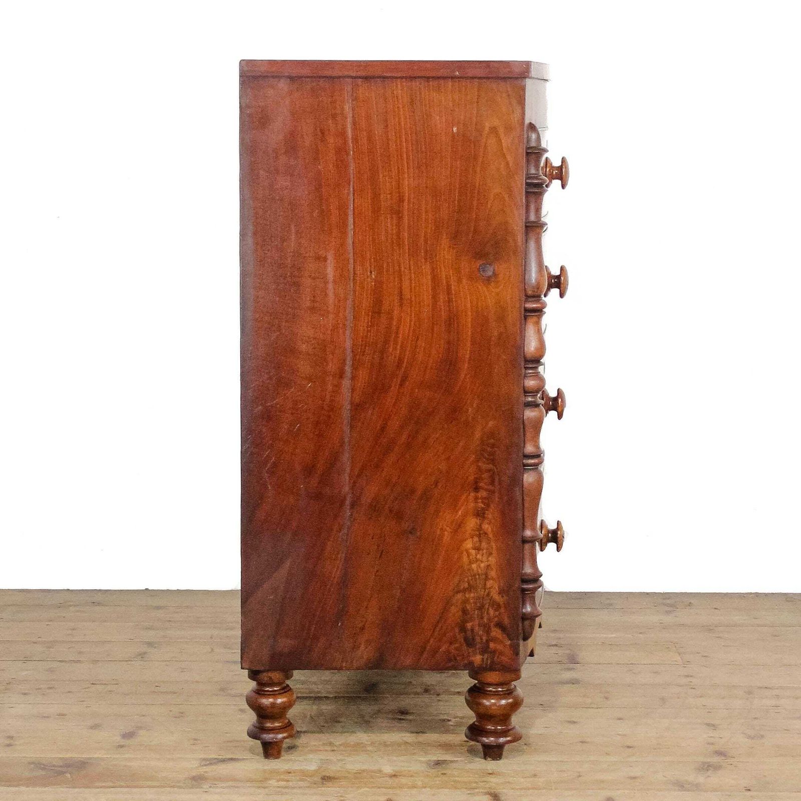 Antique Victorian Mahogany Bow Front Chest Of Drawers | Antique Storage | Bedroom Drawers | Antique Chest Of Drawer photo vinterior