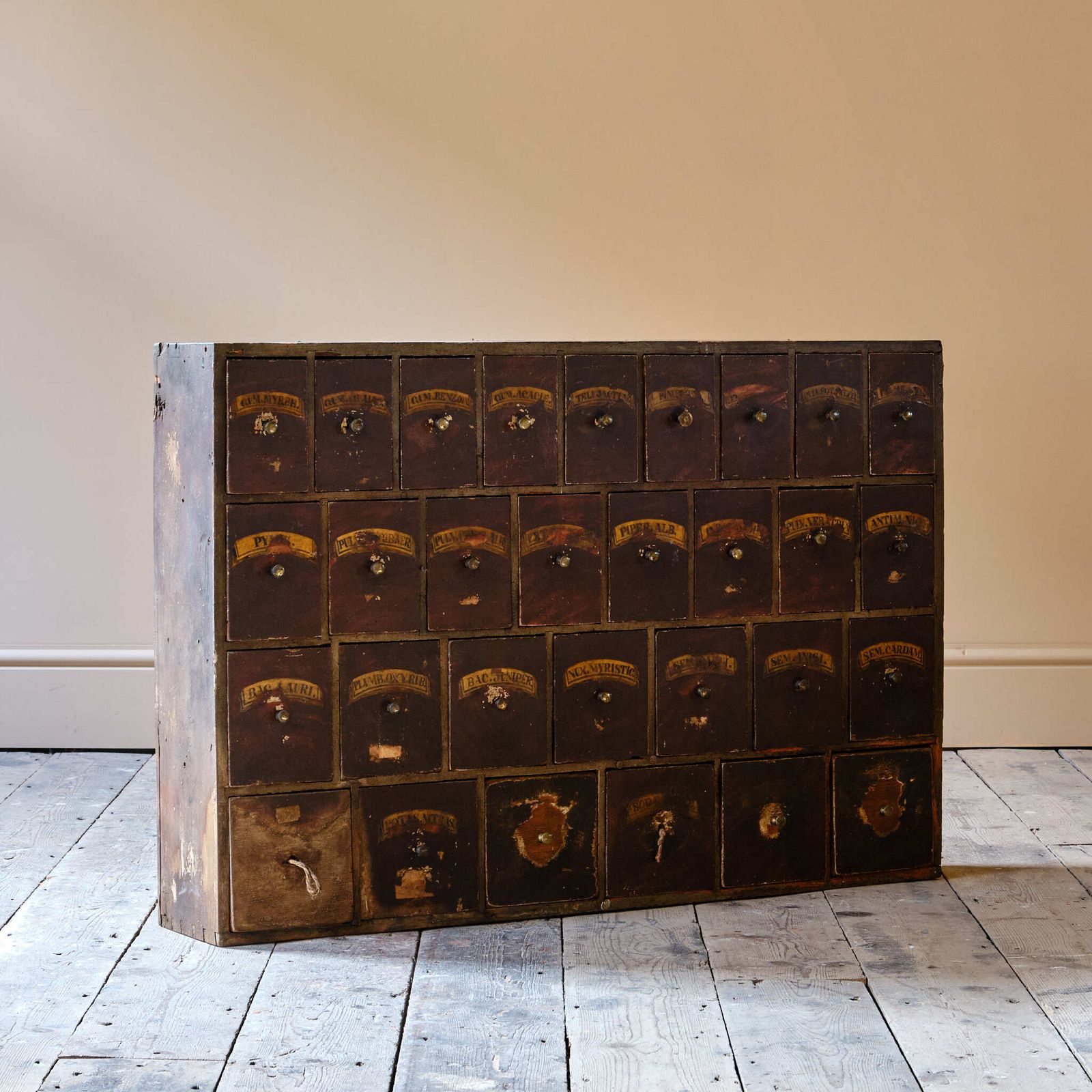 19th Century Bank Of Apothecary Drawers photo for sale