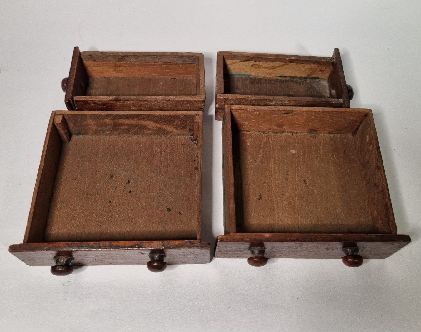 Vintage Miniature Wooden Chest Of Drawers Scratch Made Cigar Boxes Table Top photo vintage