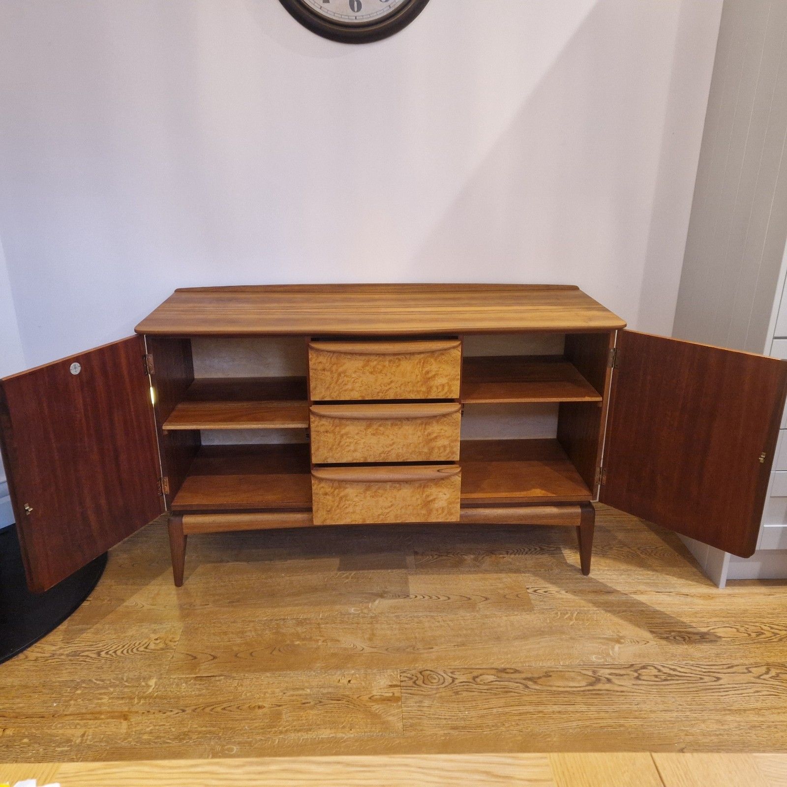 photo for sale McIntosh Teak Sideboard – Mid Century 1960s – Fully Restored – Burr Drawers
