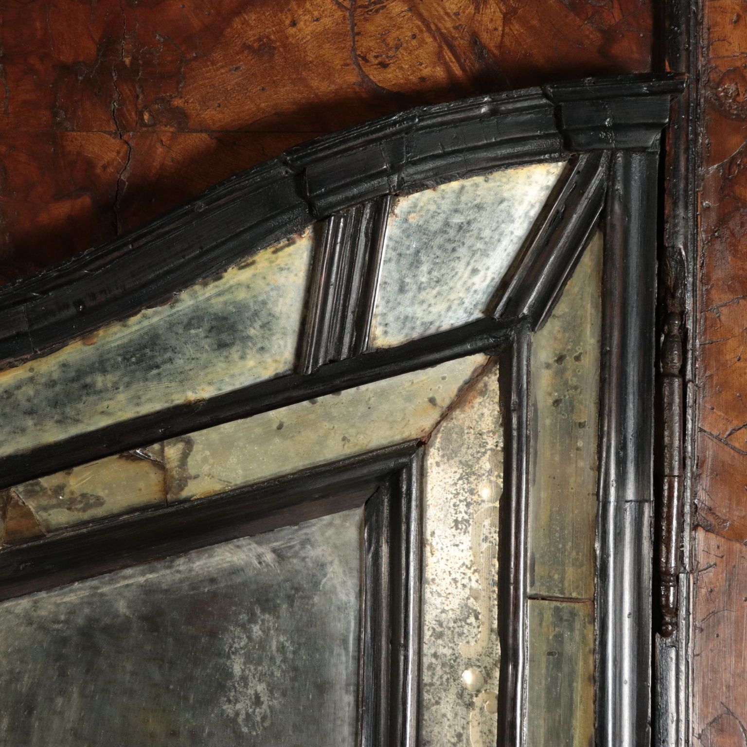 Antique Trumeau With Mirrors Walnut Slab Italy XX Century photo vintage
