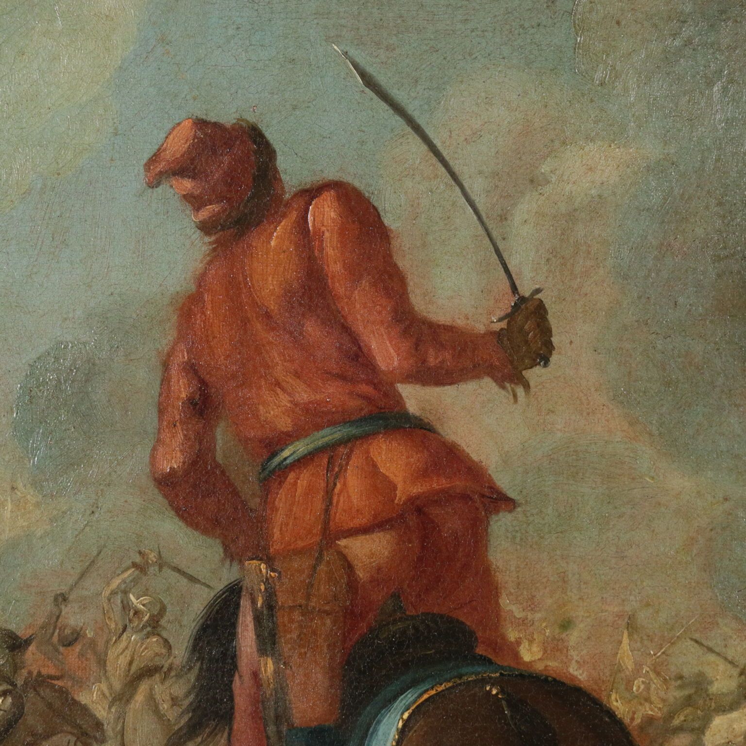 Battle Scene Oil On Canvas 17th Century photo Art