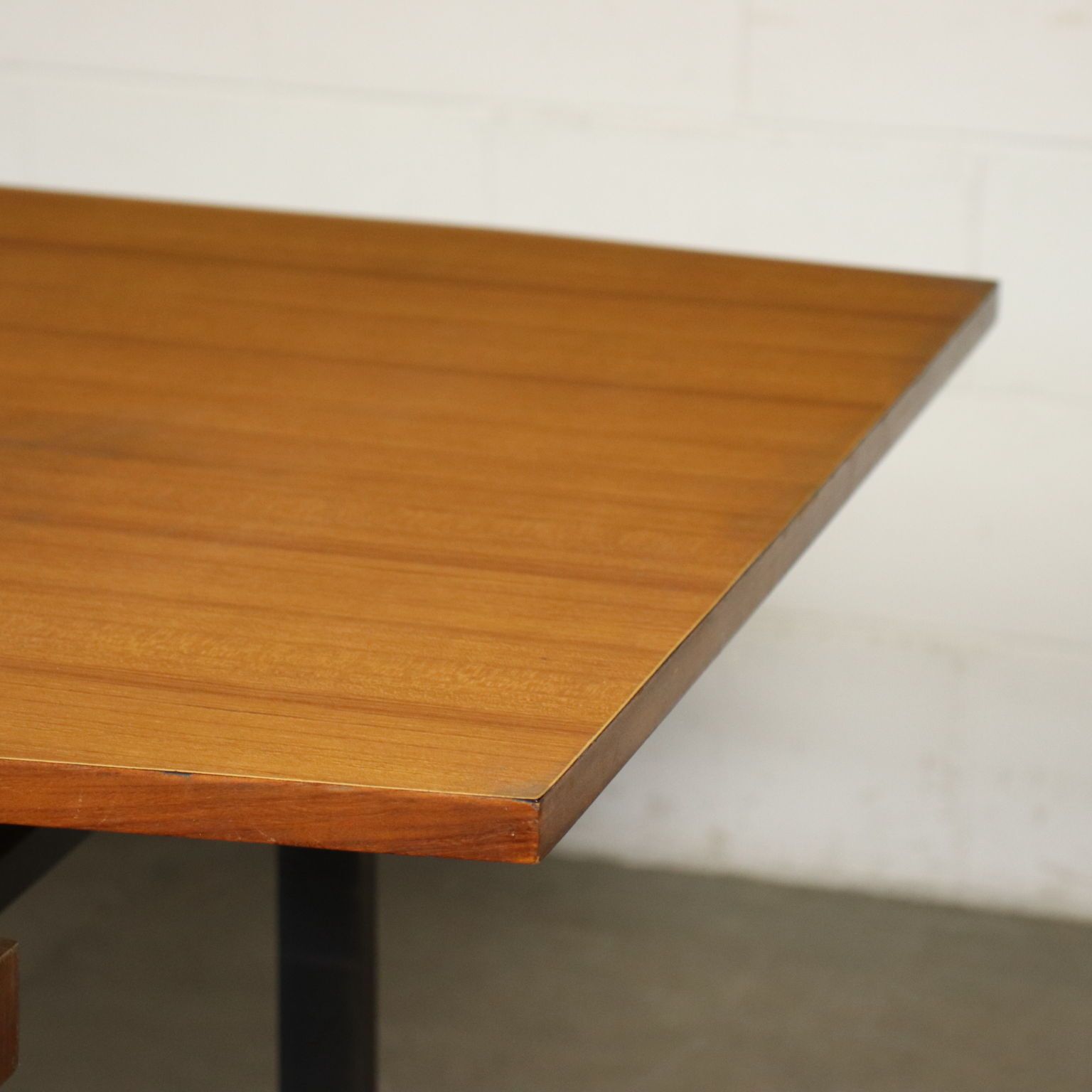 Table Mahogany Formica Metallic Enamelled Italy 1960s photo vinterior