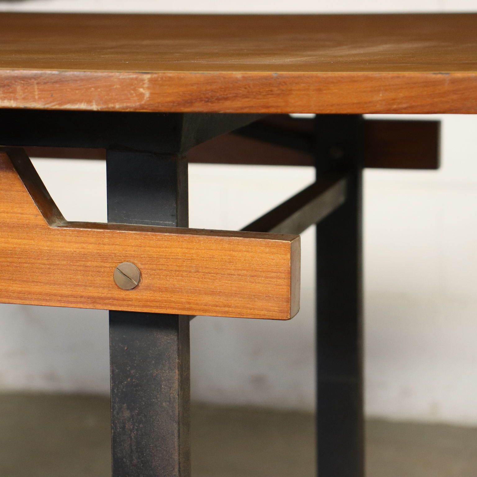 Table Mahogany Formica Metallic Enamelled Italy 1960s photo buy