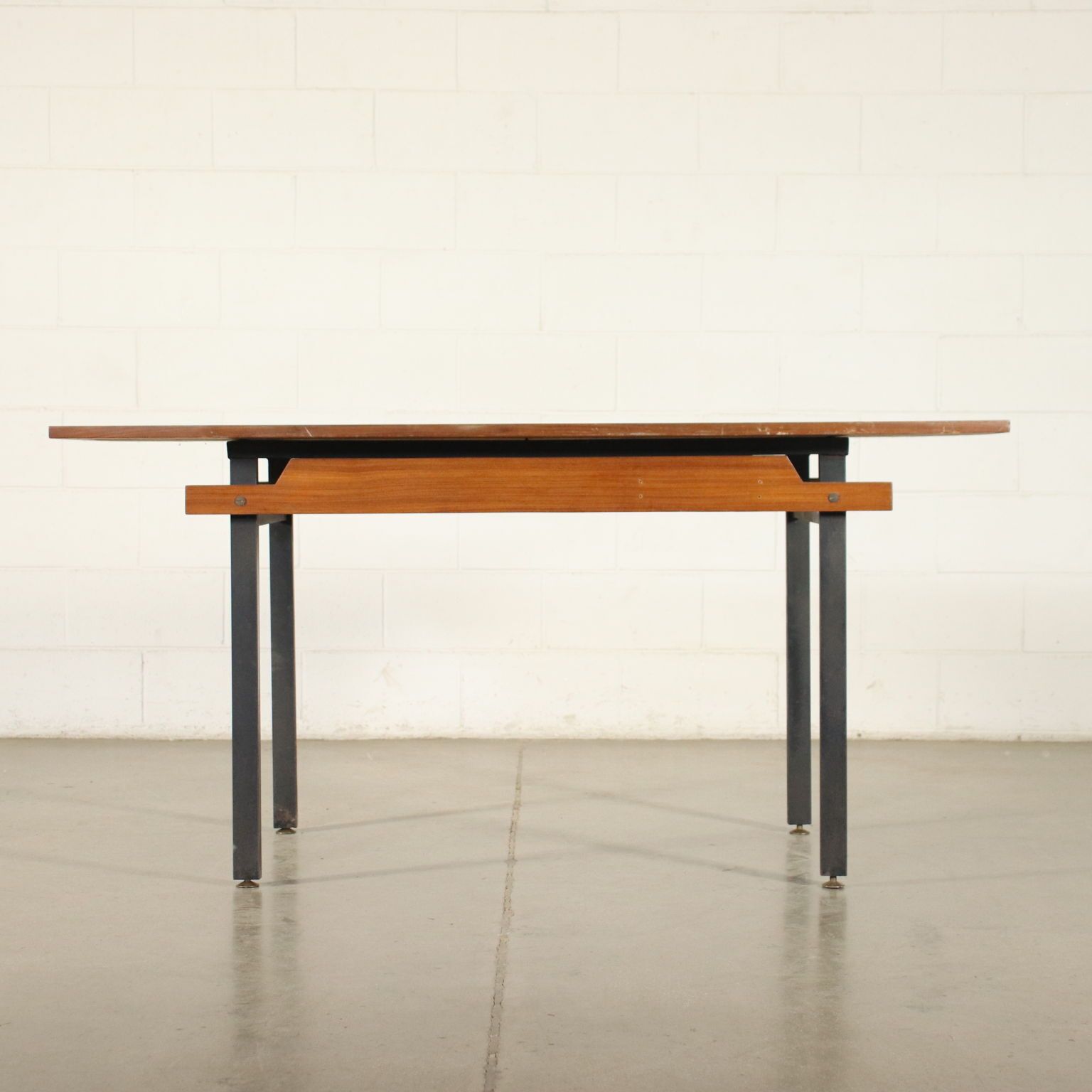 Furniture Table Mahogany Formica Metallic Enamelled Italy 1960s photo