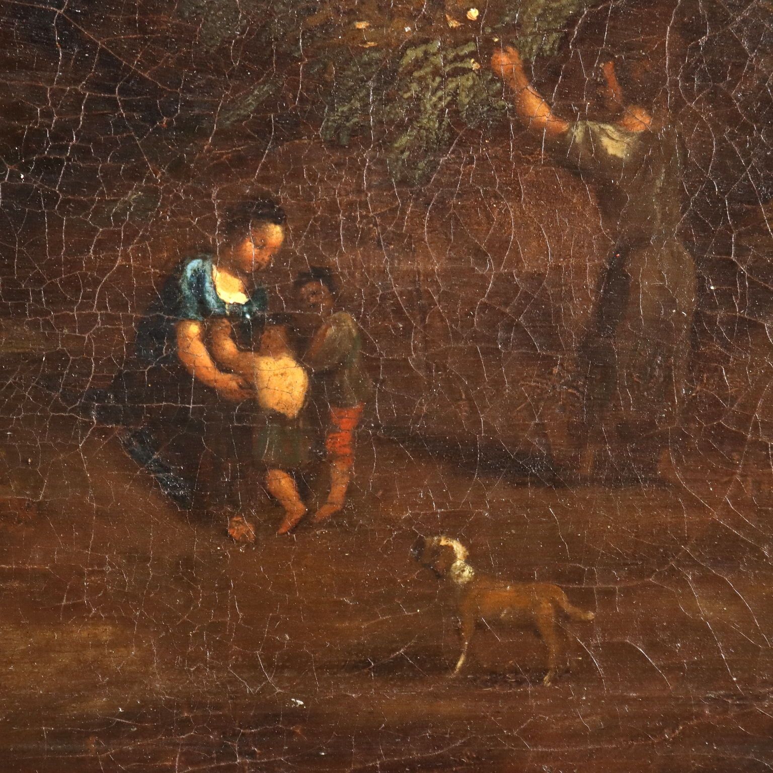Antique Painting Landscape With Figures Oil On Canvas XVIII Century photo 1990.0
