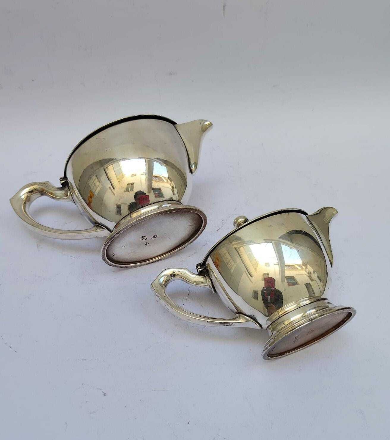 photo furniture Pair Of Krupp Berendorf Art Deco Nickel Silver Teapots Or Gravy Boats, Giò Ponti Era