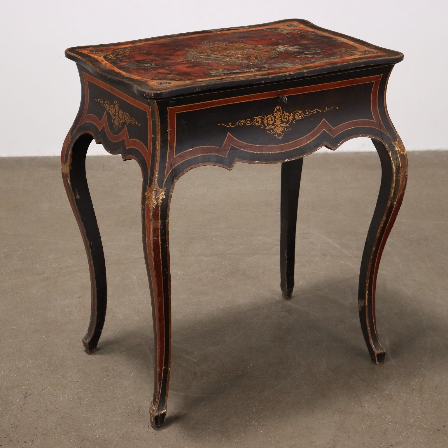 Antique Working Table Lacquered Oak France XX Century photo Furniture