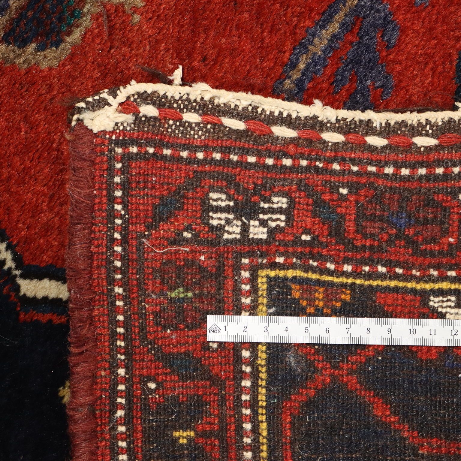 Antique Asian Carpet Wool Heavy Knot 114 X 81 In Original photo vintage