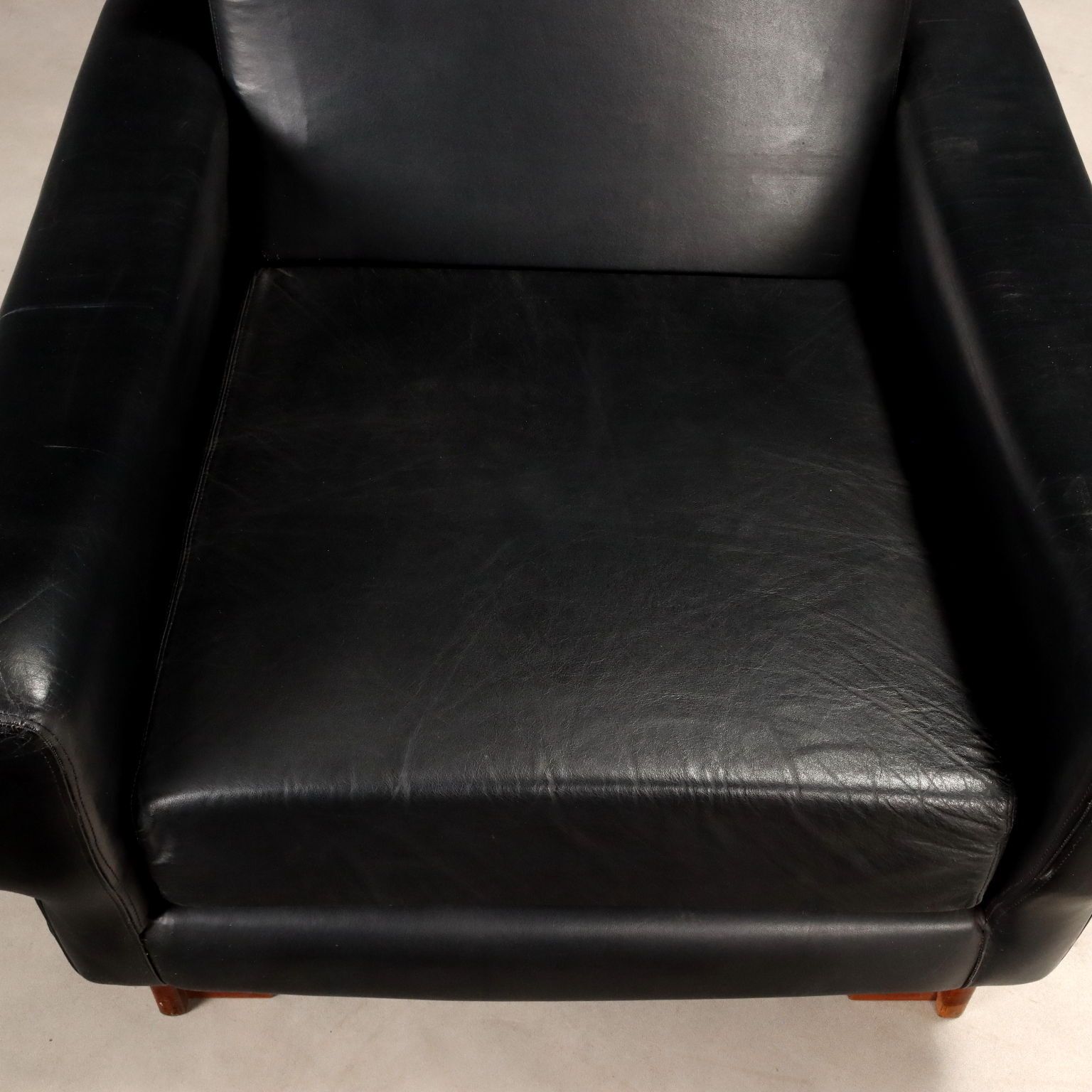 Vintage Armchairs Wood Leather Design Italy 1960s 1970s photo 1060.0