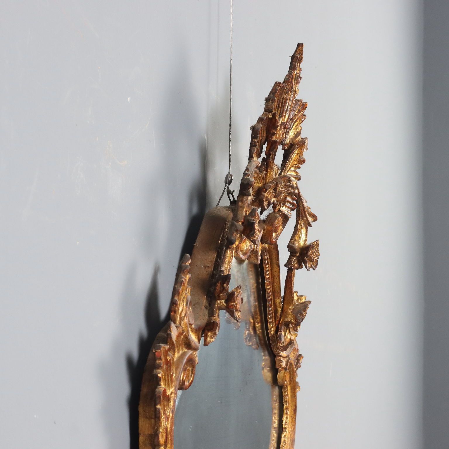 photo for sale Antique Mirror Carved Gilded Wood Italy XX Century