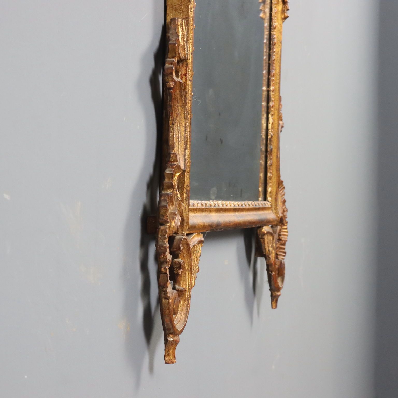 Home Decor Antique Mirror Carved Gilded Wood Italy XX Century photo