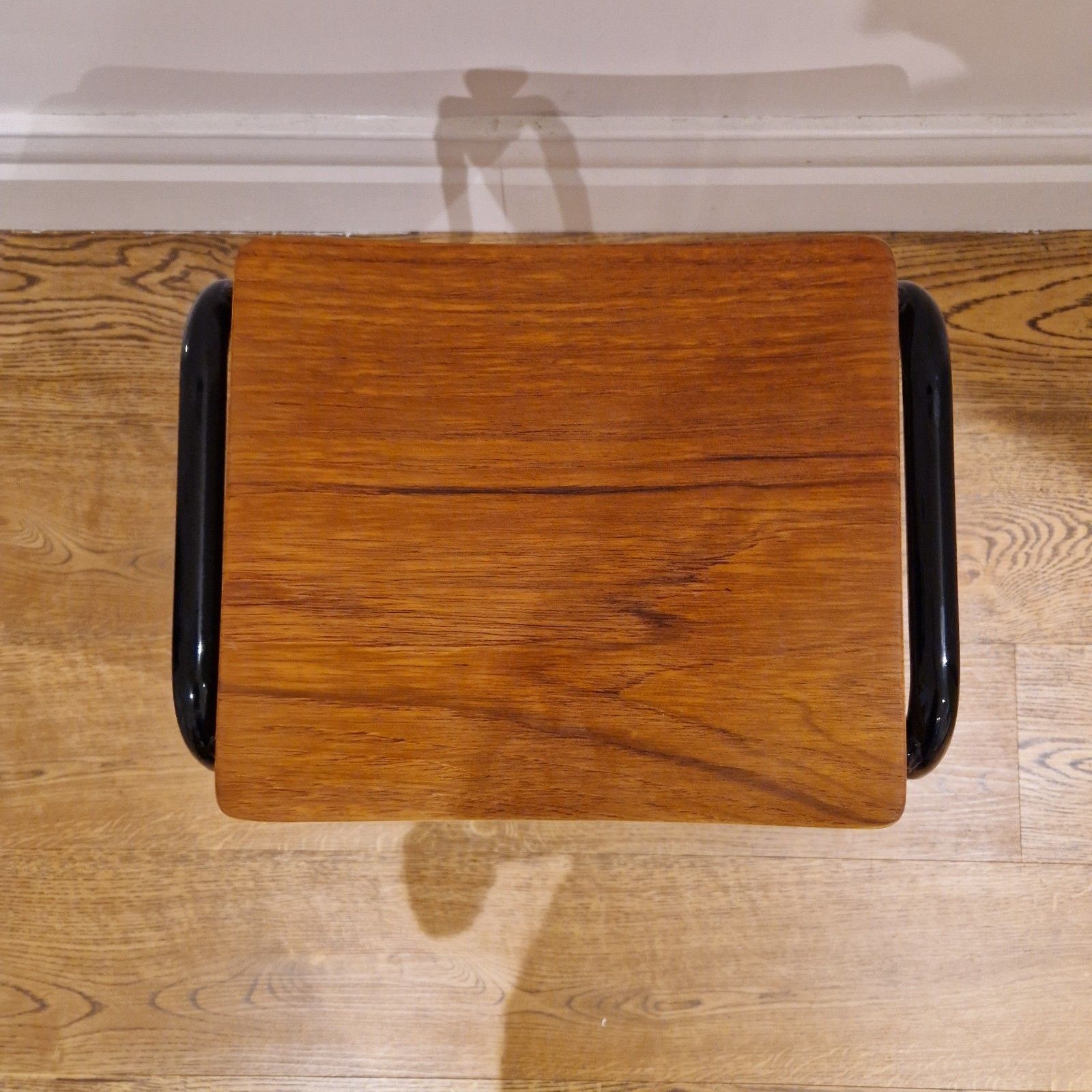 Furniture Vintage Restored Classroom Stools, Set Of 2, Industrial Metal & Wood photo