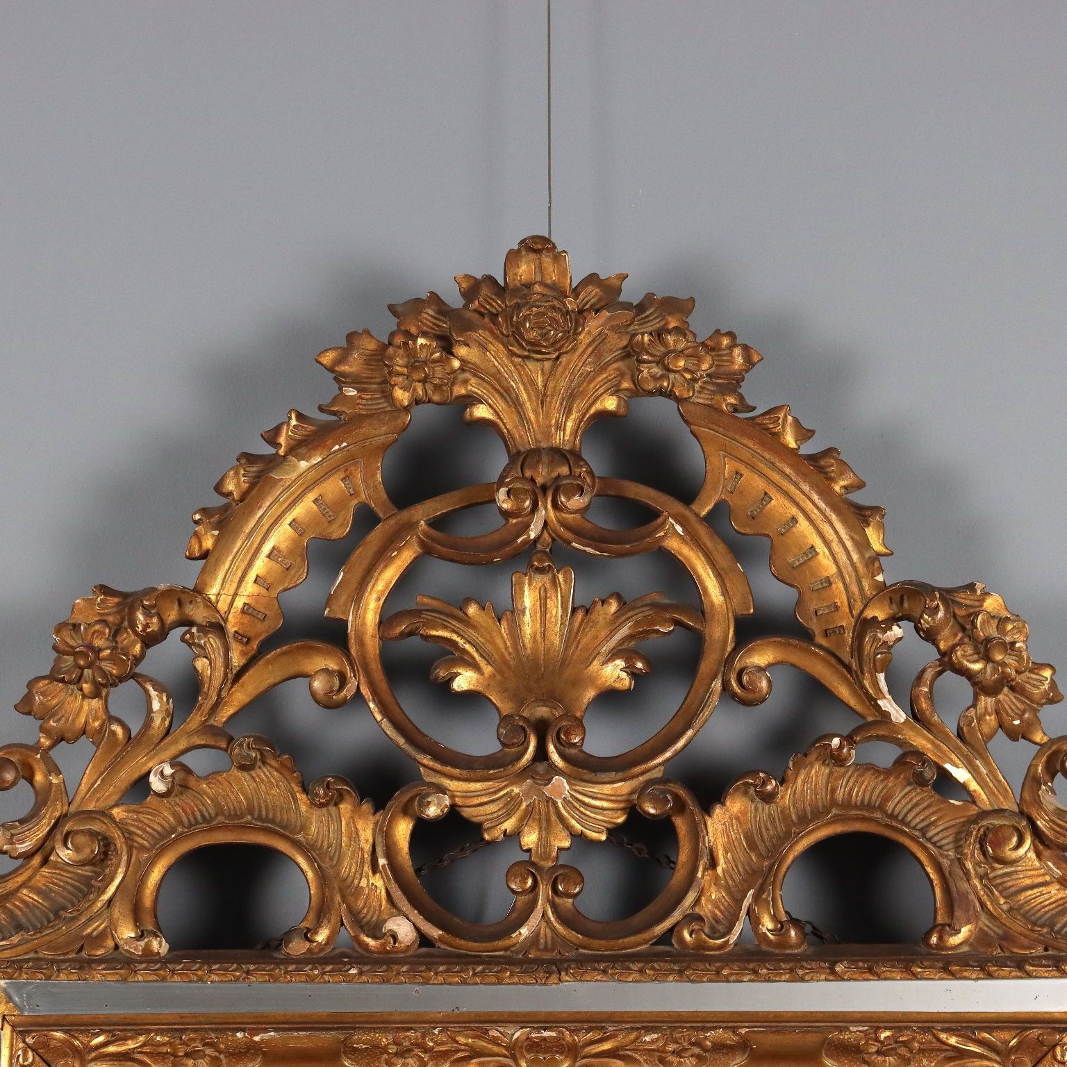 Mirror Baroque Style Carved Wood Italy XIX Century photo Home Decor