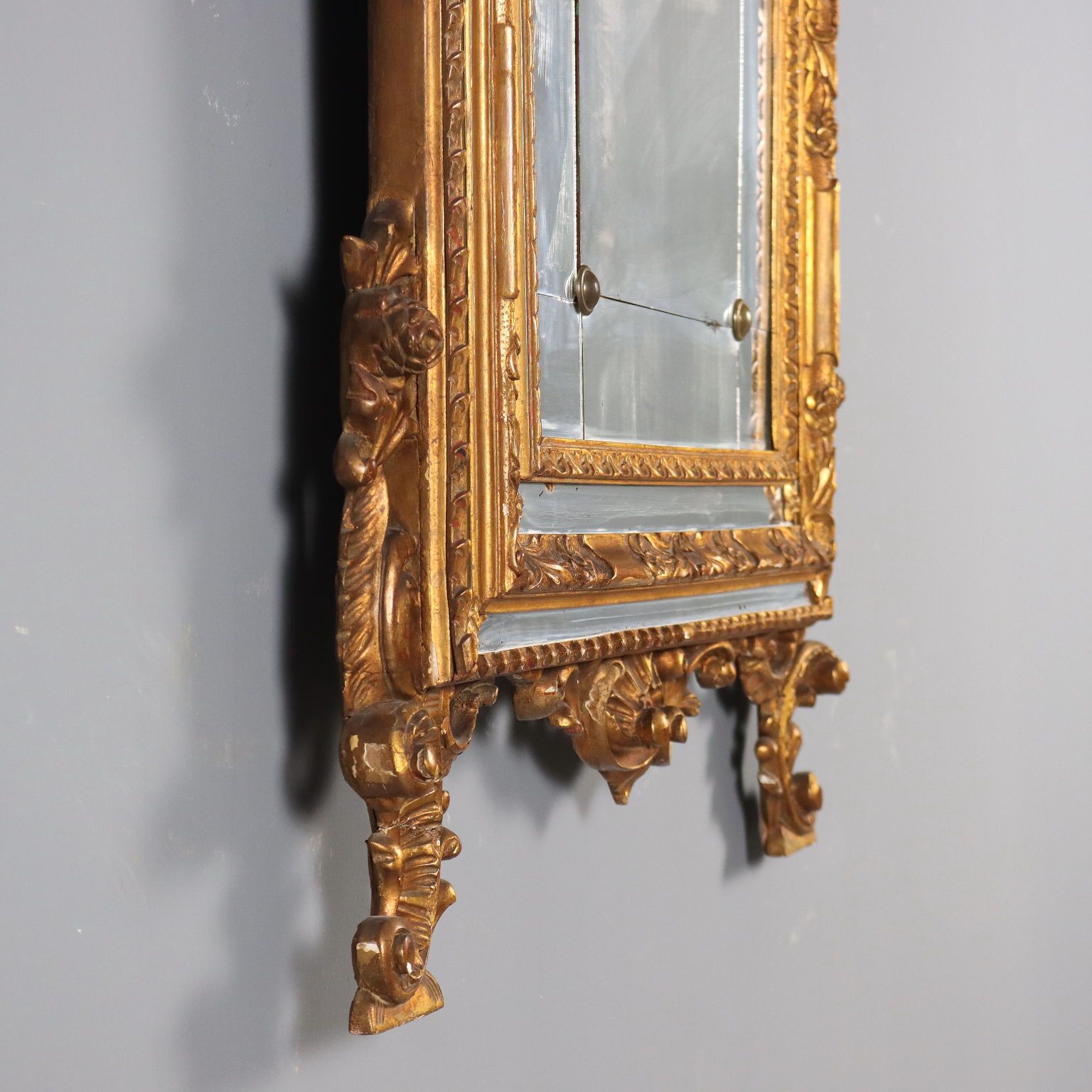 photo for sale Mirror Baroque Style Carved Wood Italy XIX Century