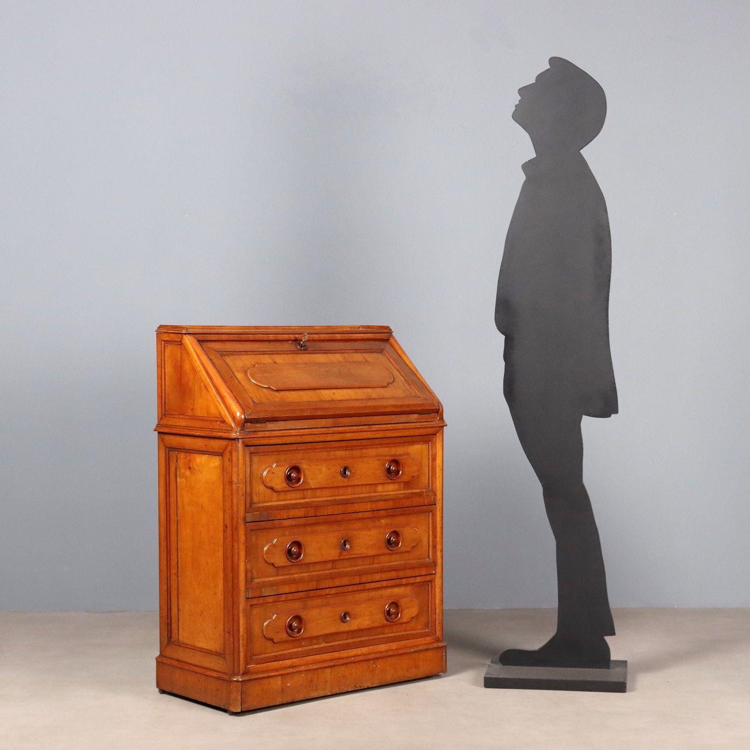 Antique Flap Cabinet Cherrywood Italy Mid XIX Century photo for sale