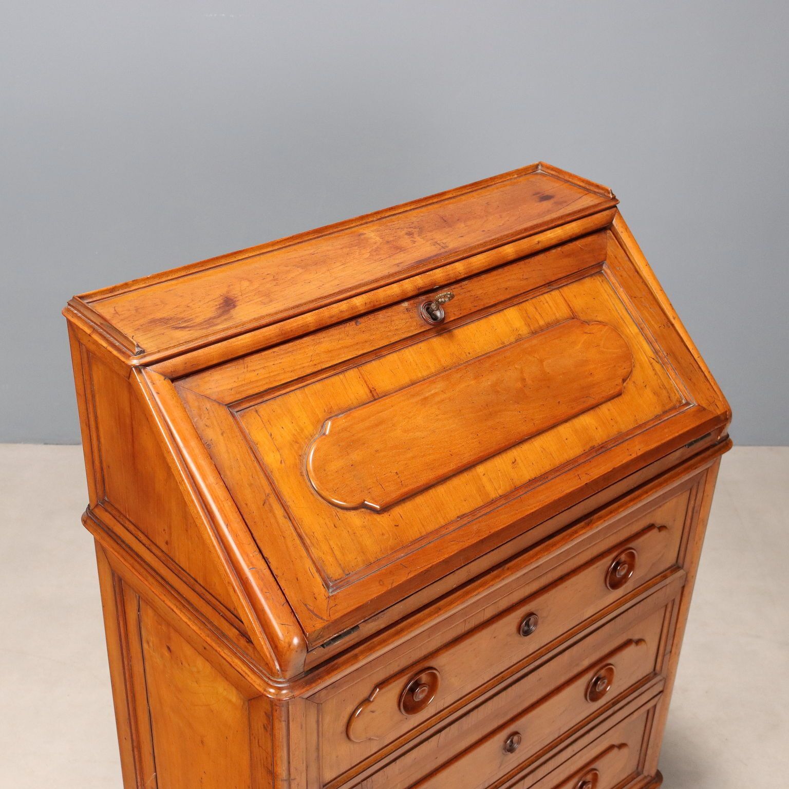 photo furniture Antique Flap Cabinet Cherrywood Italy Mid XIX Century