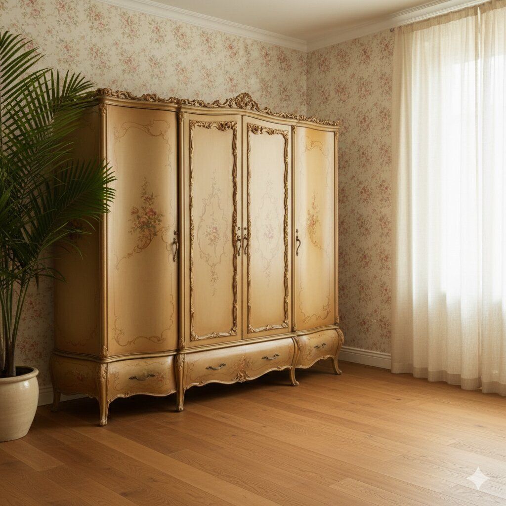 Wardrobe Baroque Style Wood Italy XX Century photo furniture