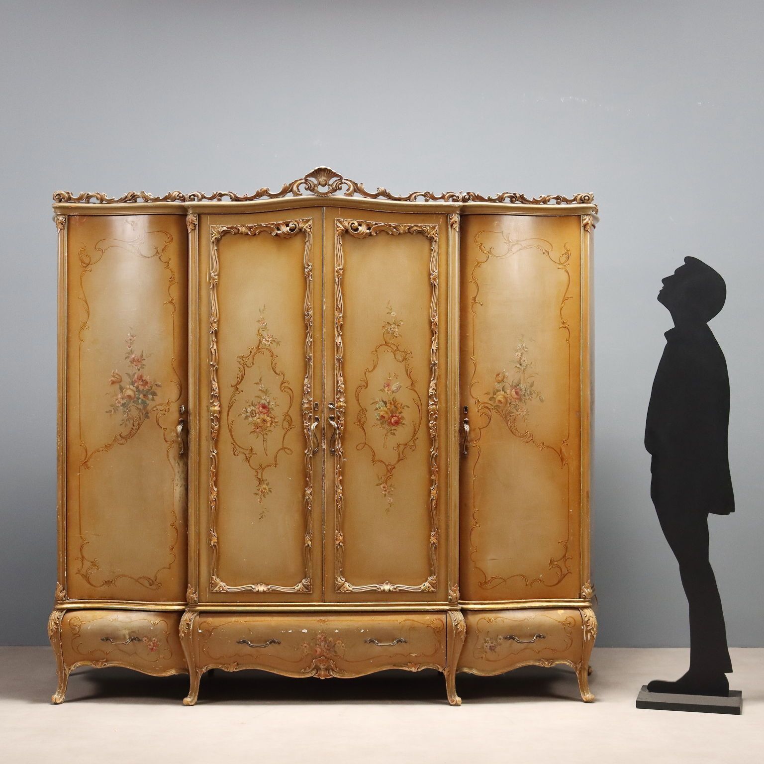 Wardrobe Baroque Style Wood Italy XX Century photo for sale