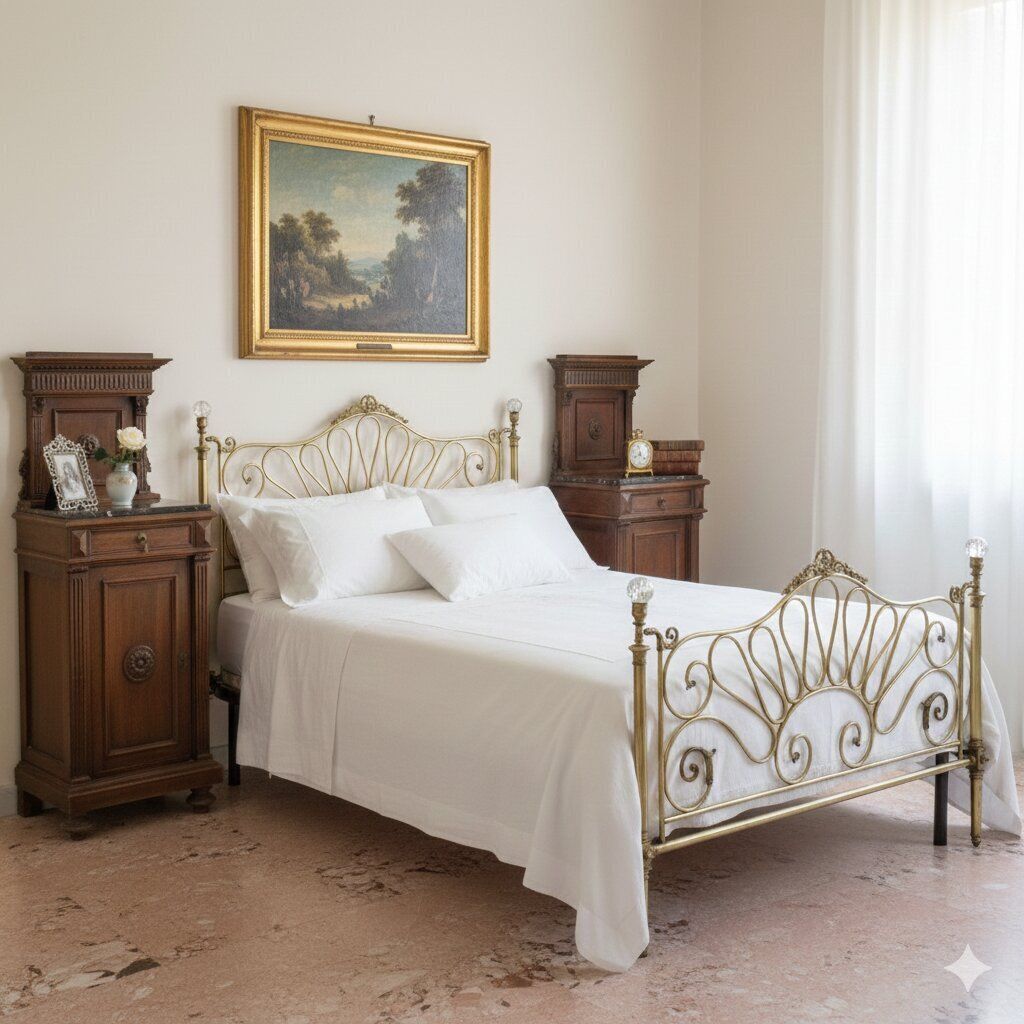Bedside Tables Neo Renaissance Walnut Italy XX Century photo furniture