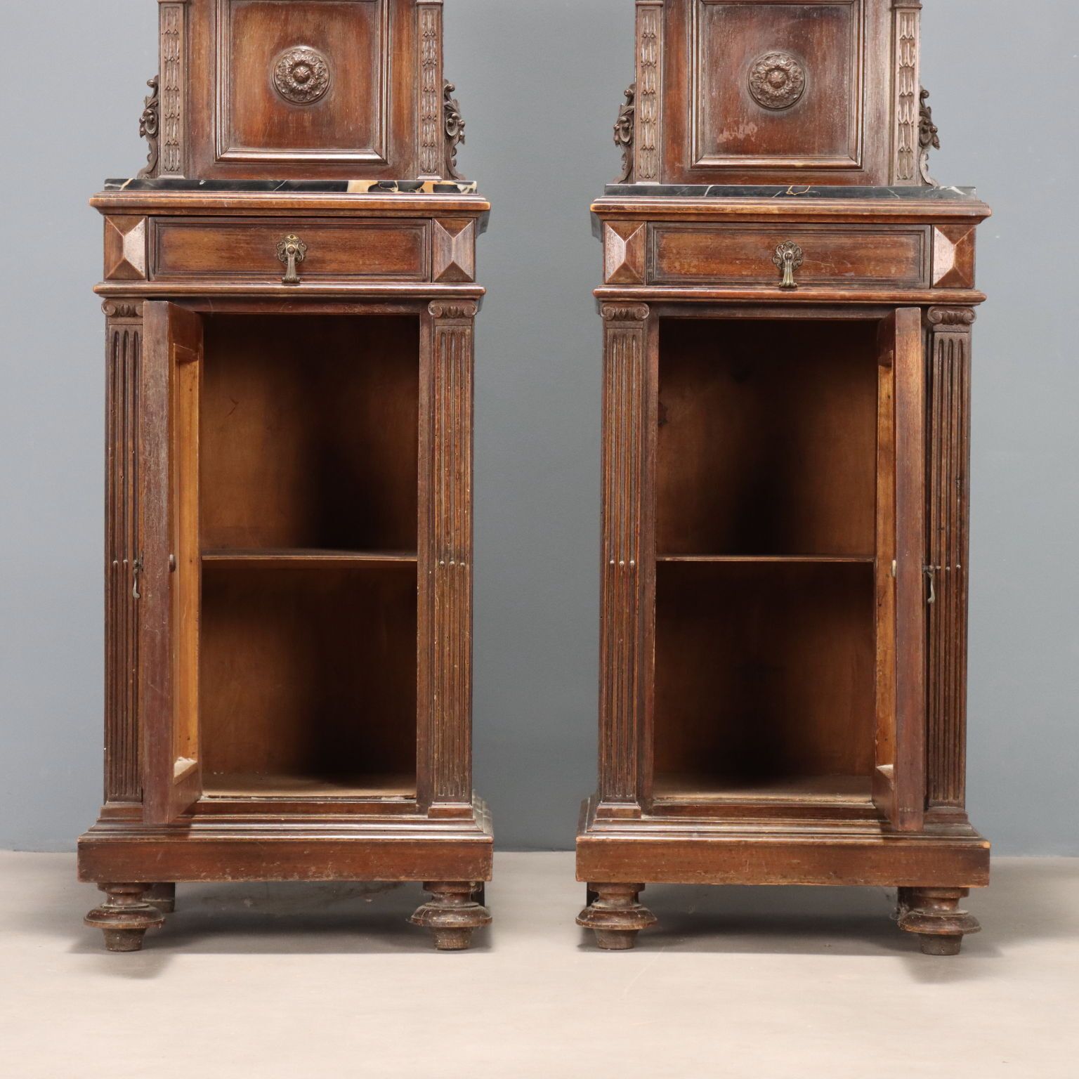 photo for sale Bedside Tables Neo Renaissance Walnut Italy XX Century