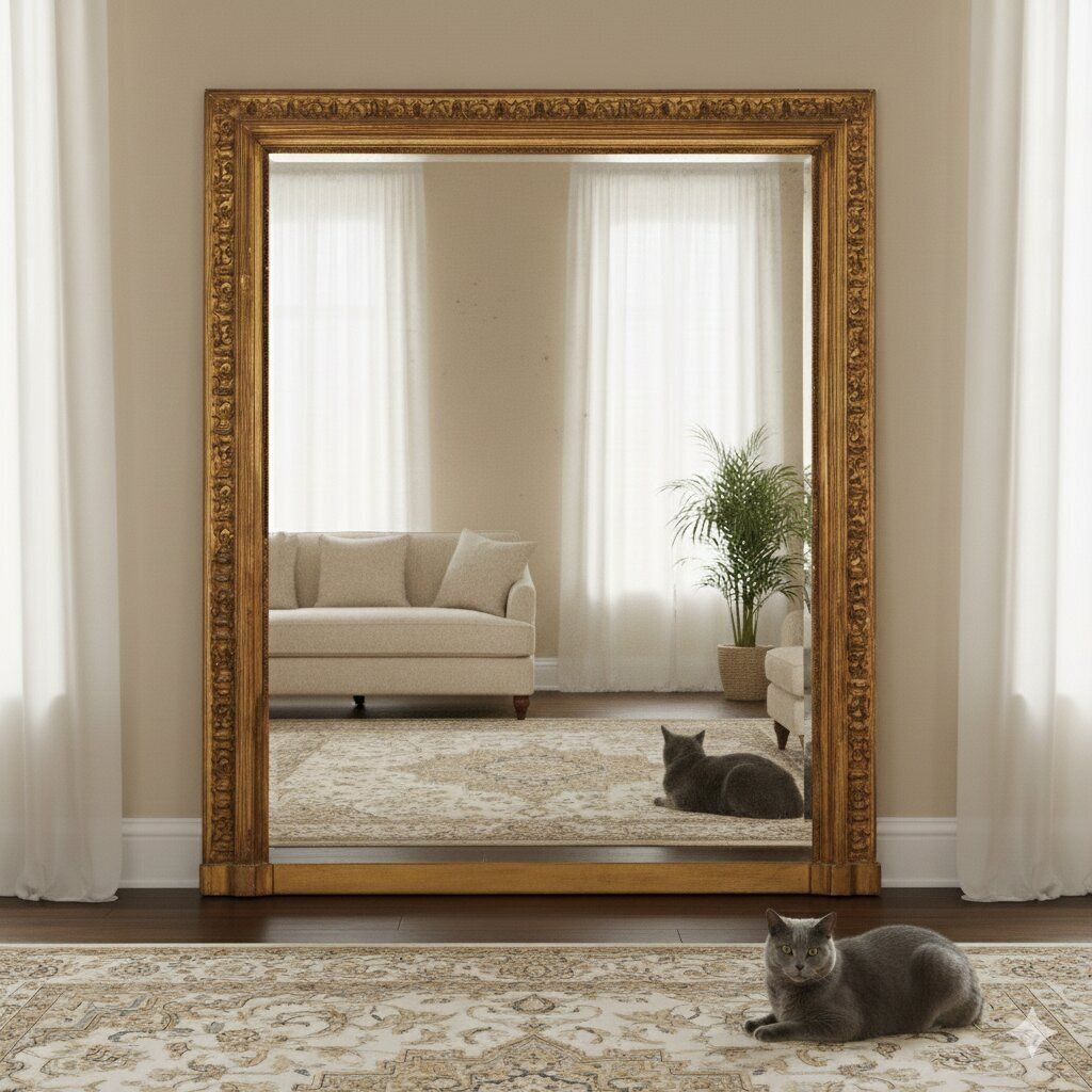 Antique Mirror Carved Gilded Wood Italy XIX Century photo furniture