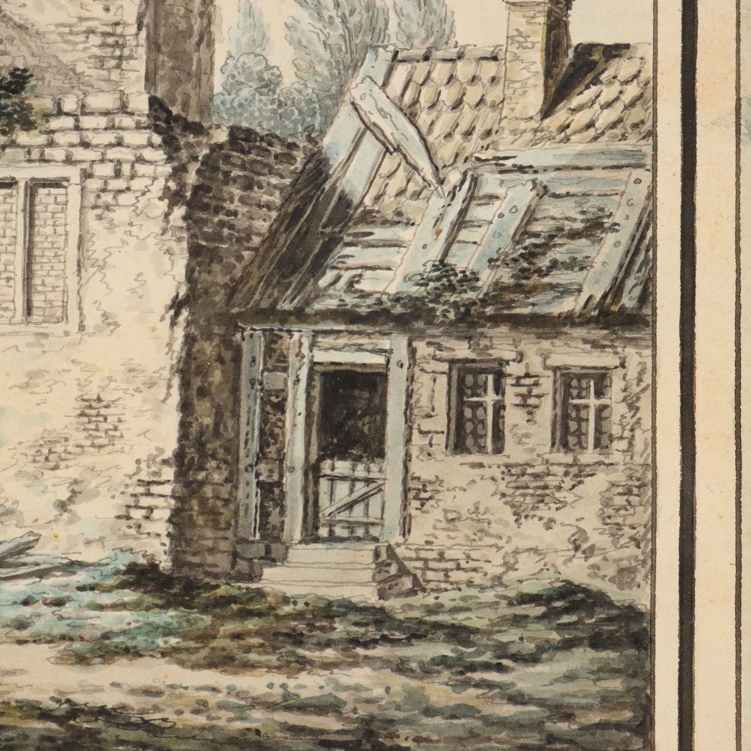 Antique Painting Signed Johann Franz Gout Church In Ruins 1782 photo vinterior