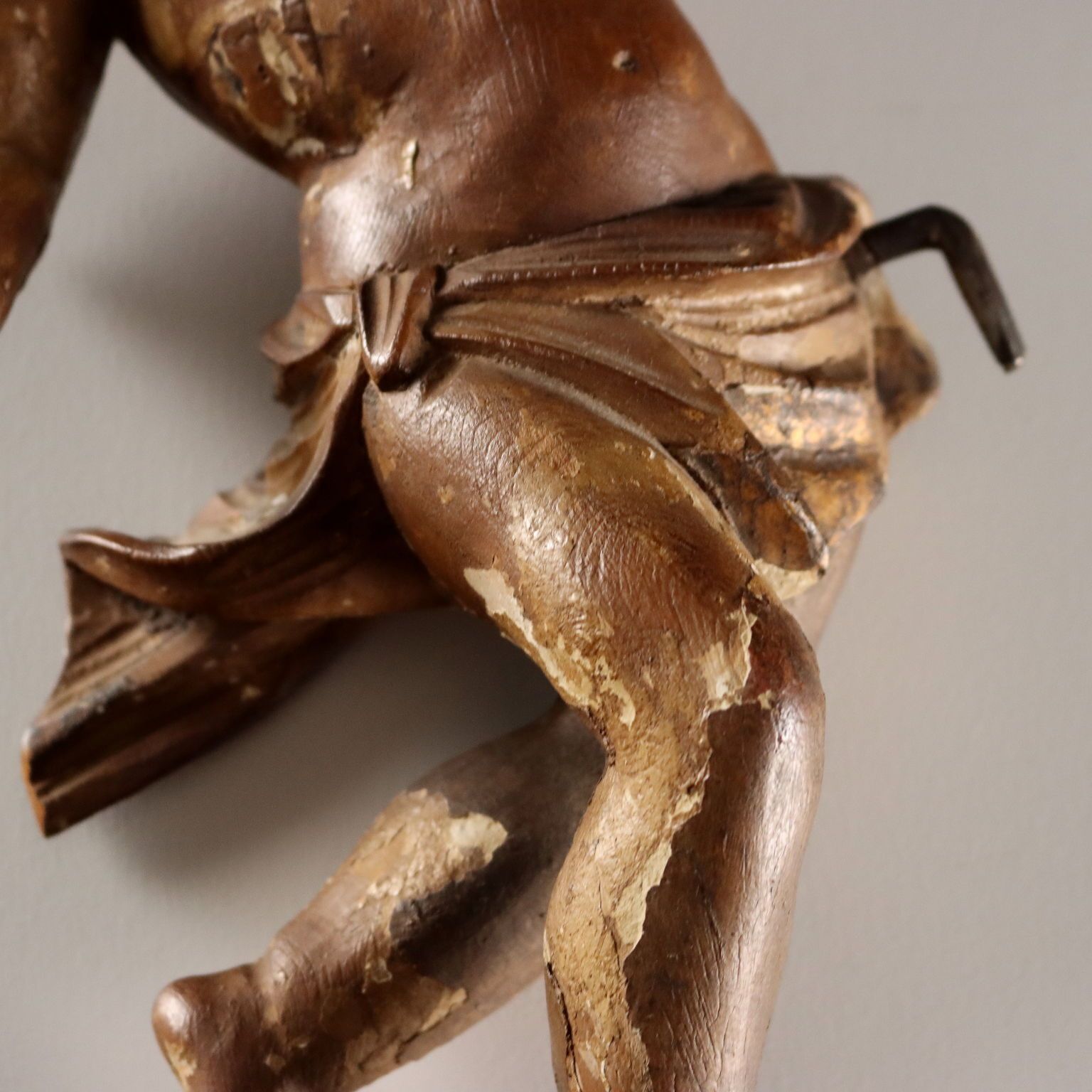 Antique Cherubs Lacquered Gilded Carved Wood Italy XVIII Century photo vinterior