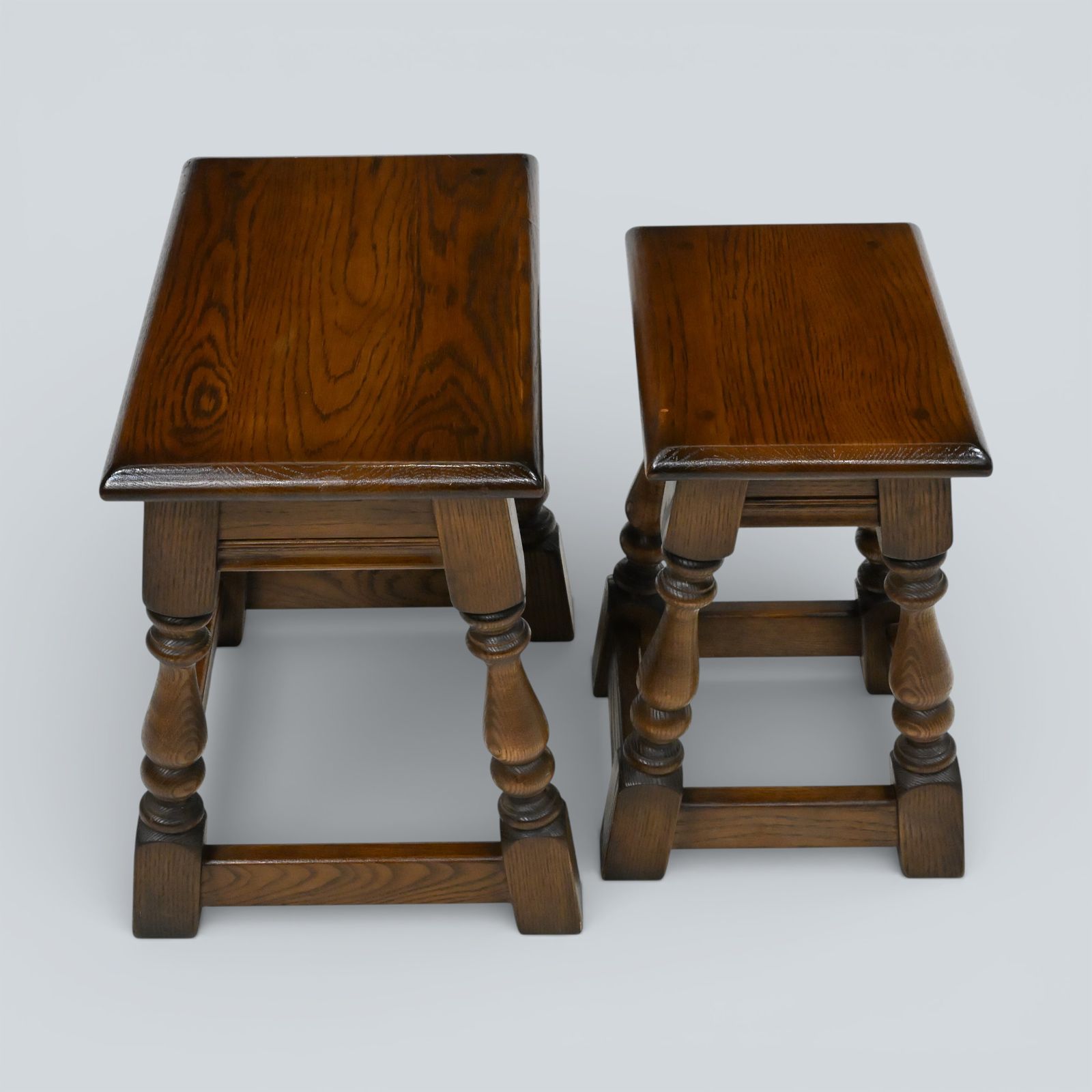 photo vinterior Old Charm Oak Nest Of 2 Tables Model 1494 Light Oak Finish Free Uk Delivery