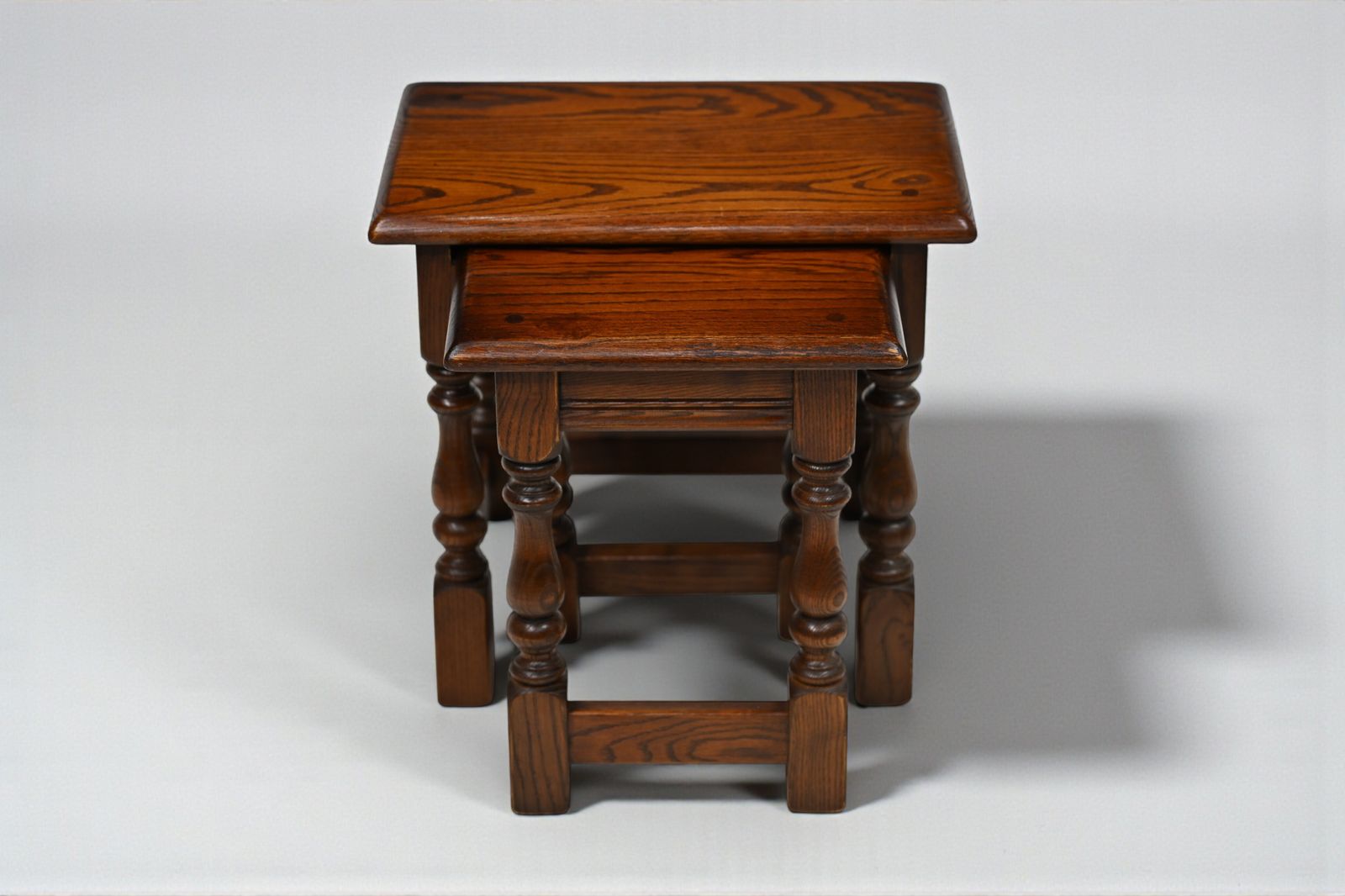 Old Charm Oak Nest Of 2 Tables Model 1494 Tudor Brown Finish Free Uk Delivery photo furniture