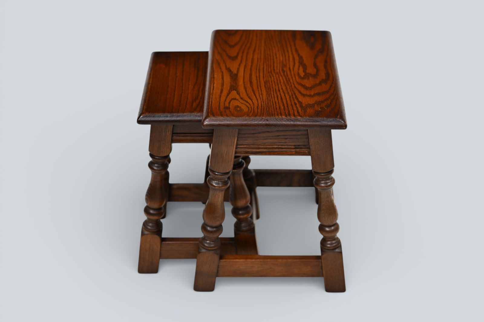 Old Charm Oak Nest Of 2 Tables Model 1494 Tudor Brown Finish Free Uk Delivery photo Furniture