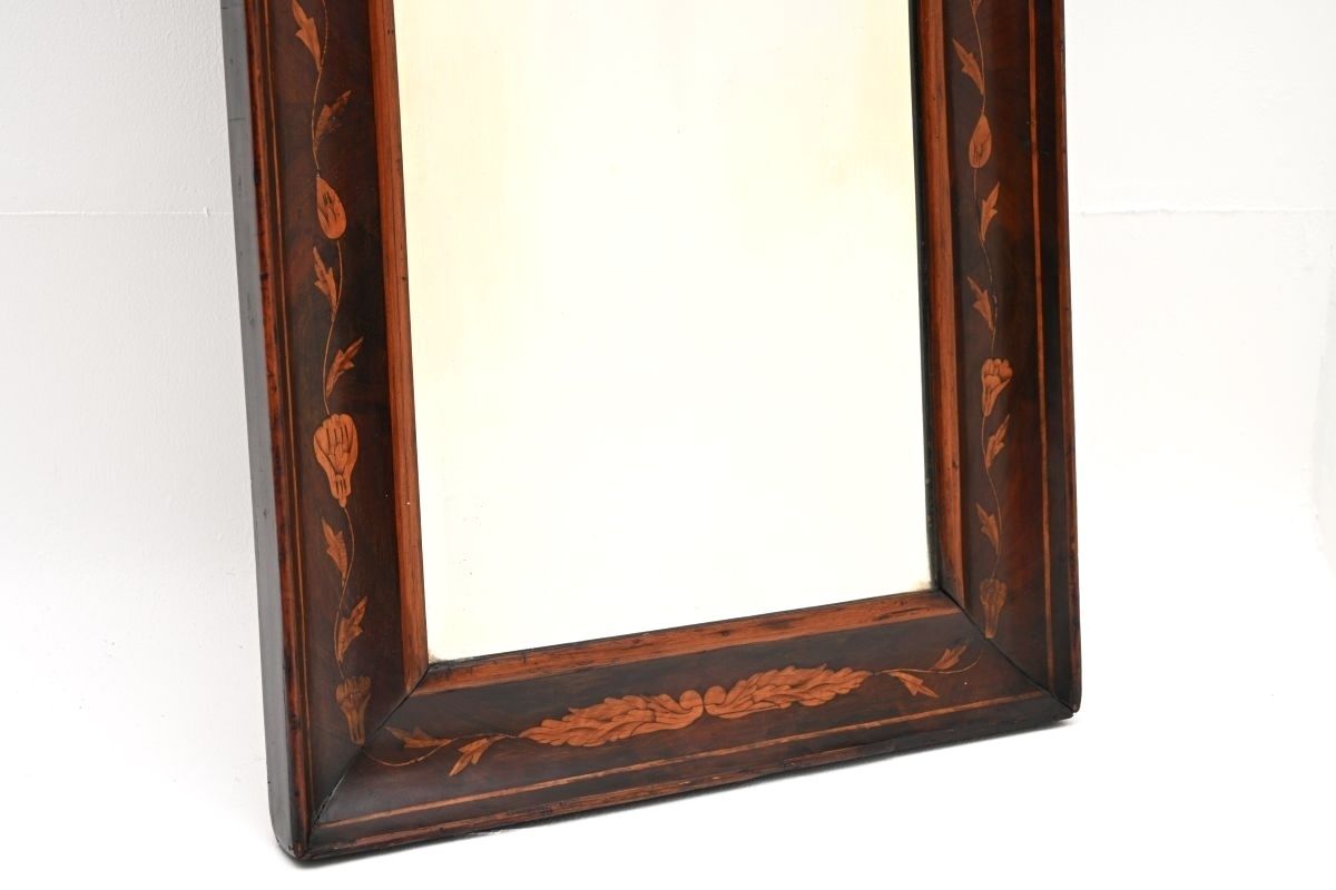 Antique Dutch Marquetry Period Inlaid Mahogany Mirror photo Home Decor