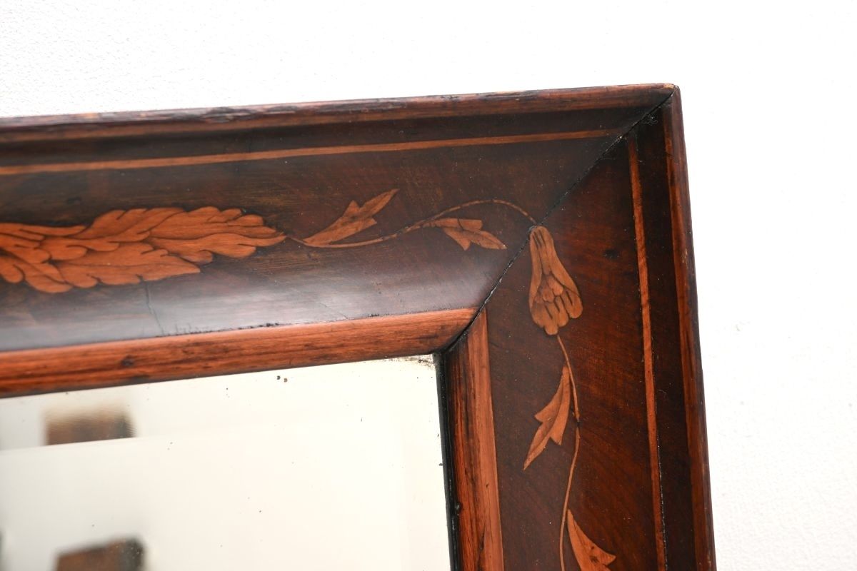 Antique Dutch Marquetry Period Inlaid Mahogany Mirror photo buy