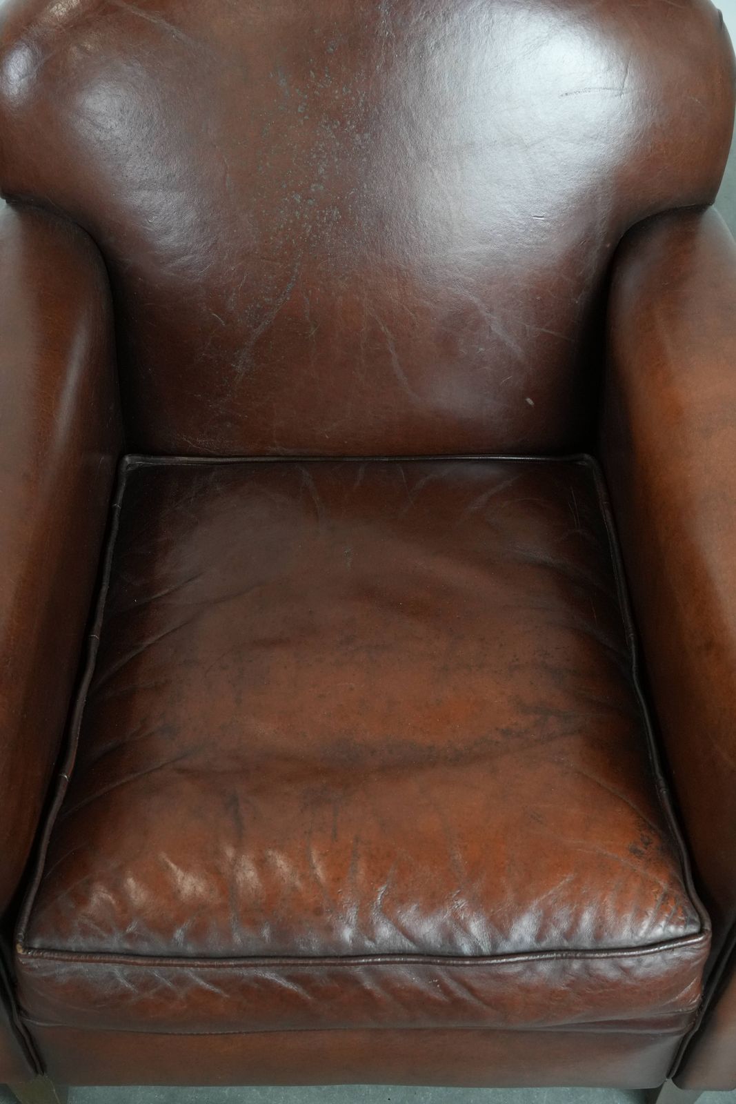 Set Of 2 Beautifully Shaped Sheep Leather Art Deco Design Armchairs With Timeless And Warm Colors photo 1811.0