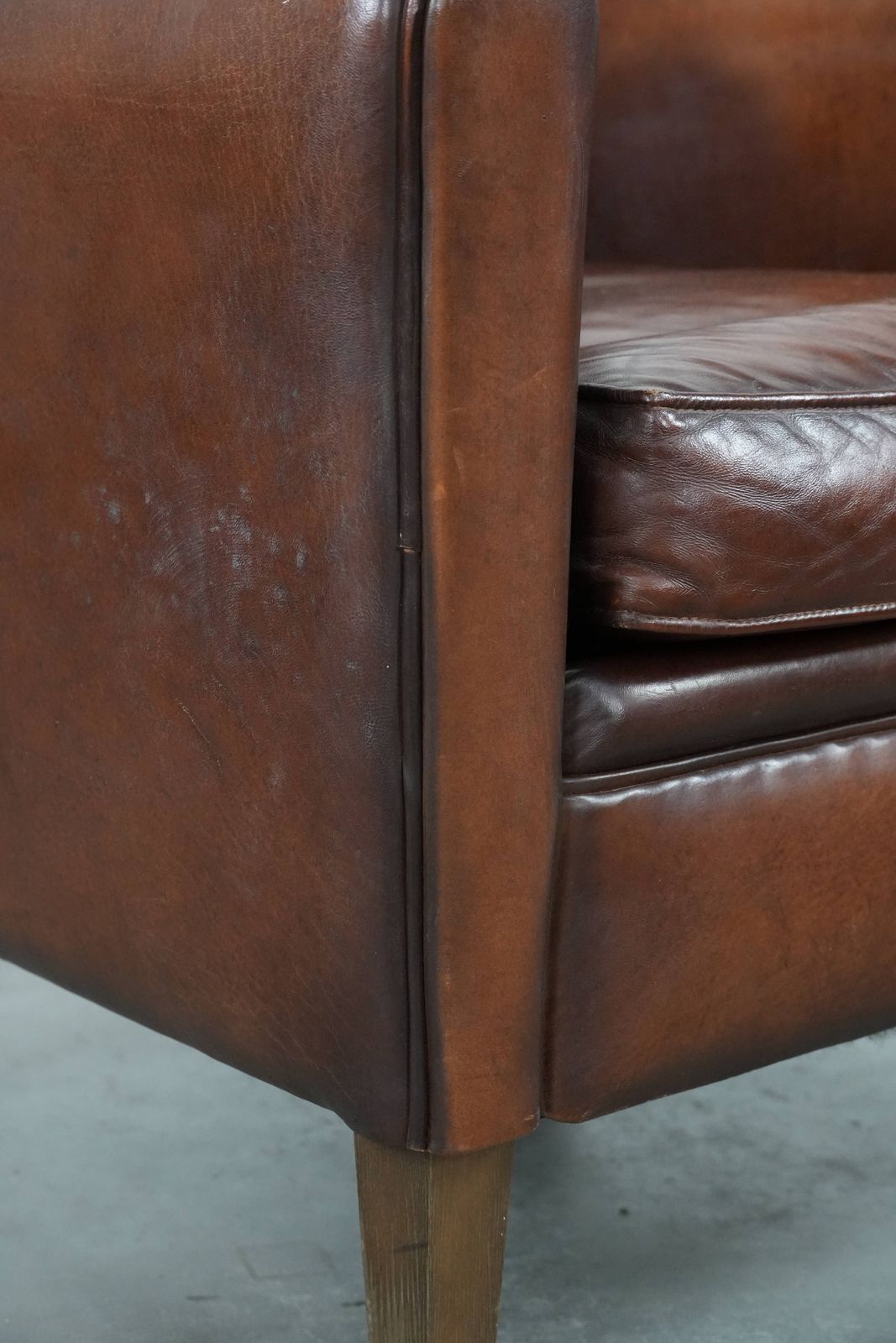 photo for sale Armchair Made Of Beautifully Shaped Sheep Leather In Art Deco Design With Timeless And Warm Colors