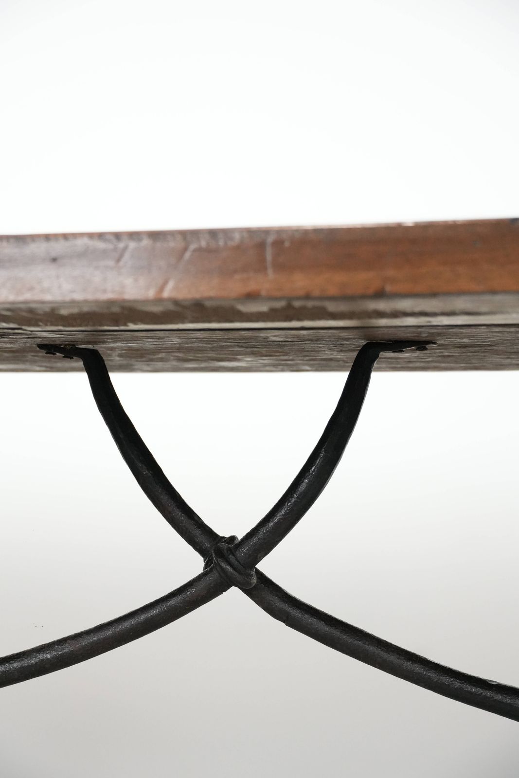 photo for sale Antique 18th Century Spanish Dining Table With A Wrought Iron Base In A Unique Large Size