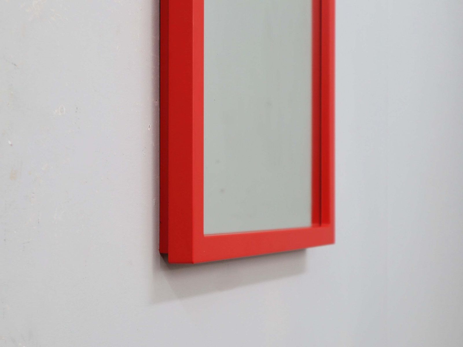 1970s Anna Castelli Ferrieri For Kartell Mod. 4727 Red Mirror photo Home Decor