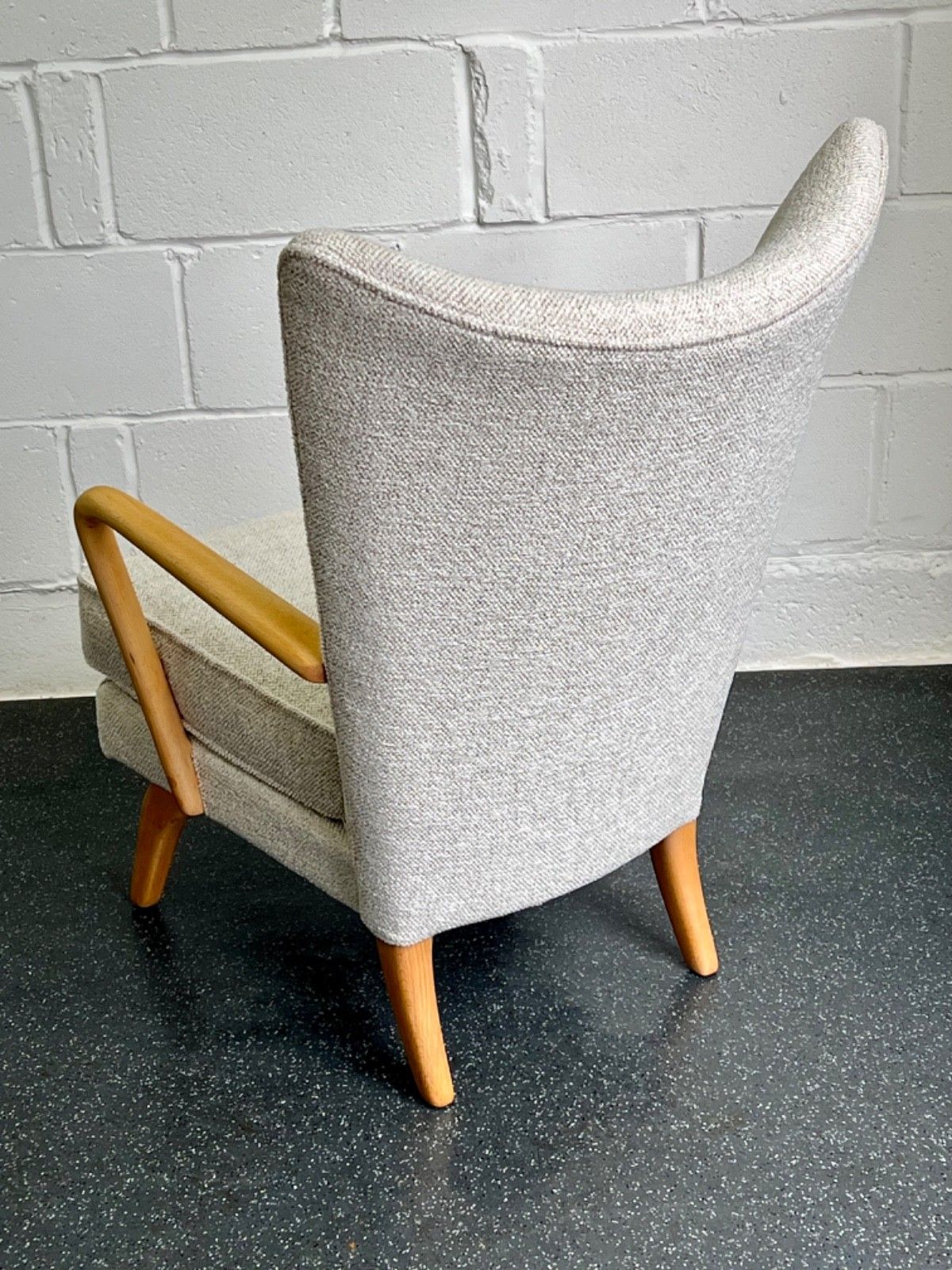 Midcentury Howard Keith Bambino Armchair New Upholstery (Delivery Available) photo for sale