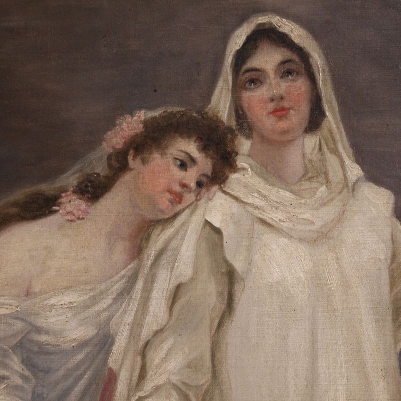 photo for sale Great 19th Century Neoclassical Painting, Allegory Of Faith, Hope And Charity