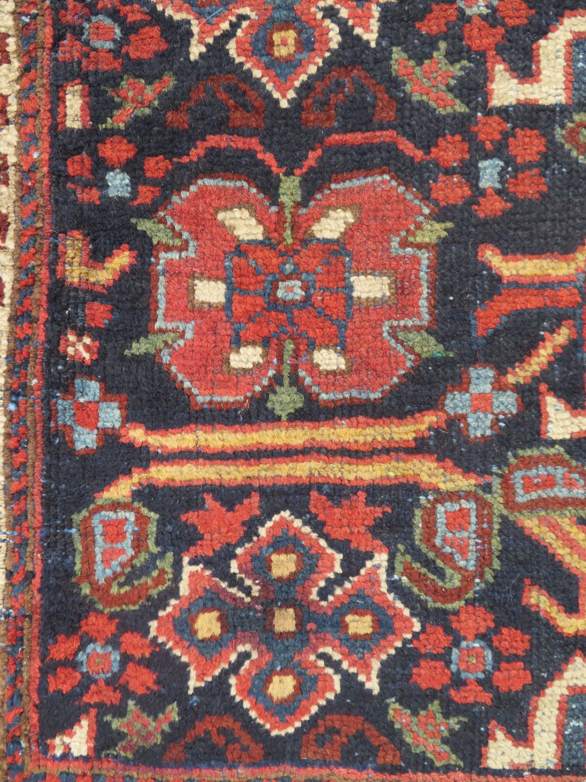 Distressed Antique Kurdish Rug. 173cm X 137cm. photo Textiles